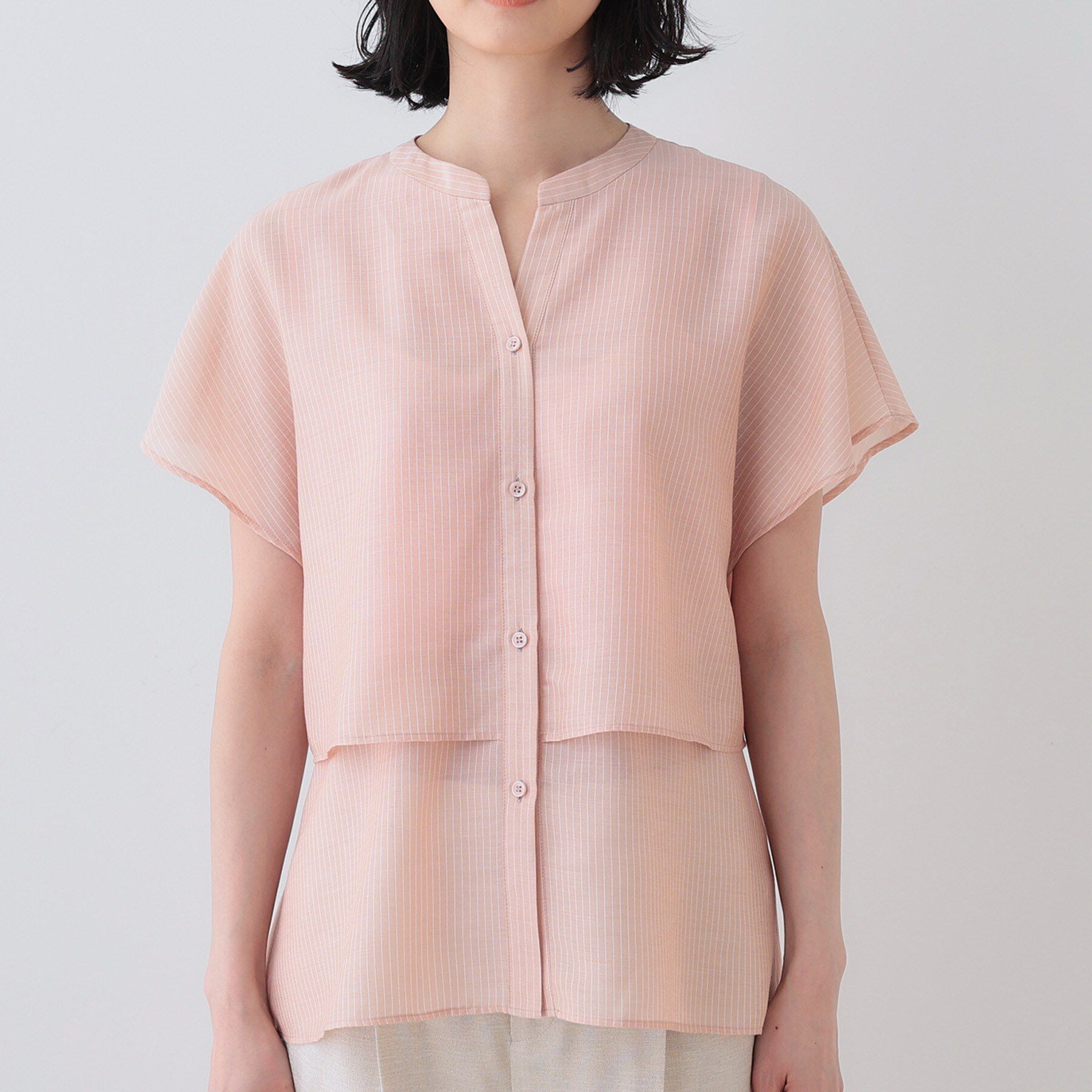 INDIVI「新色登場！【洗える／エアリー】ティアードブラウス」|シャツ・ブラウス|