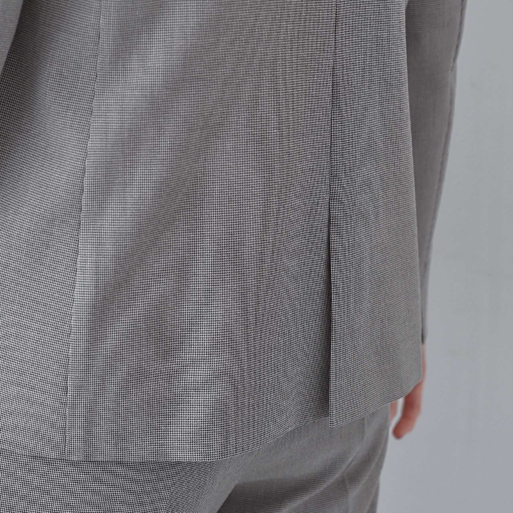 INDIVI「【洗える／夏スーツ】ミニ千鳥柄ノーカラージャケット」|ノーカラージャケット|