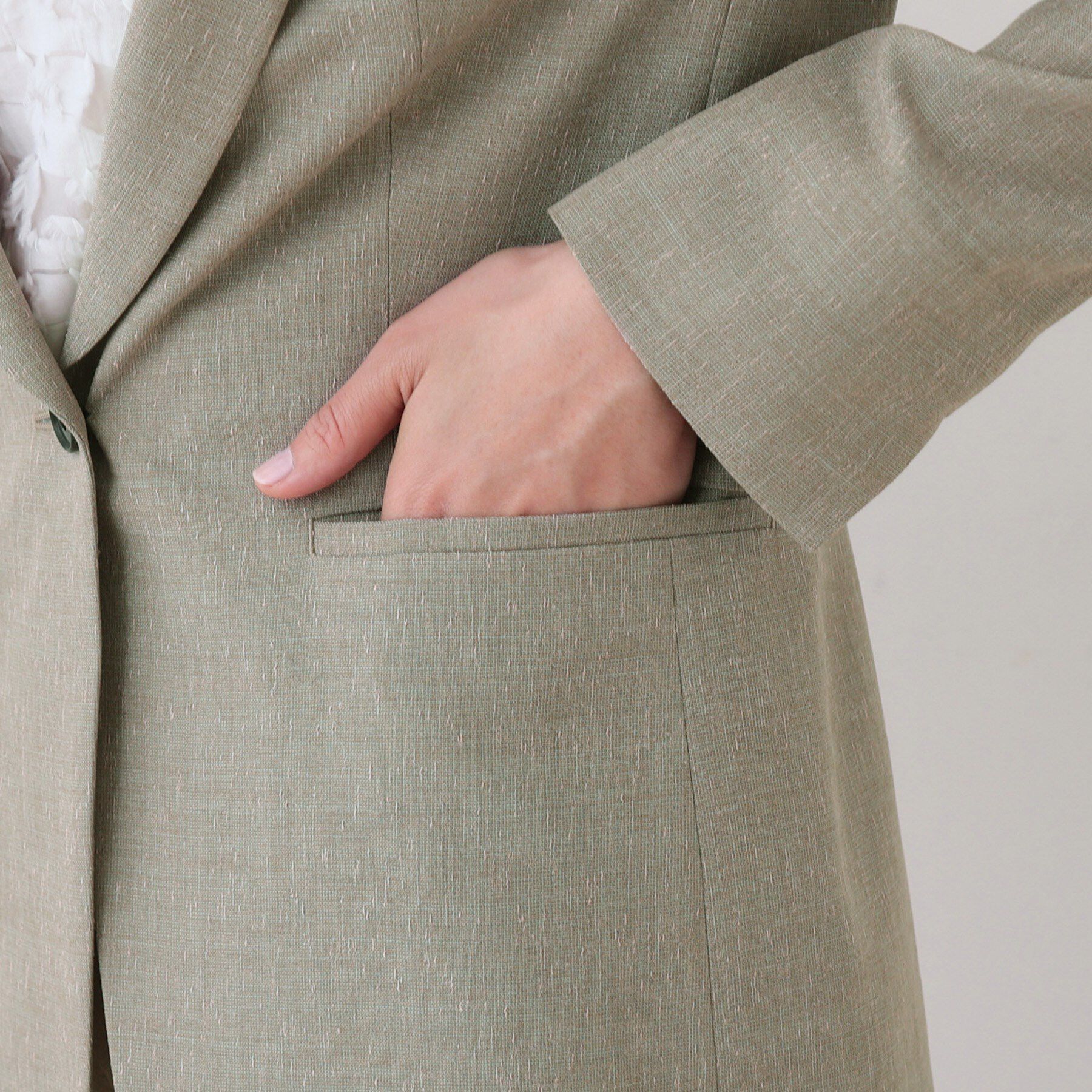 INDIVI「【日本製】リネンライクテーラードジャケット」|テーラードジャケット|