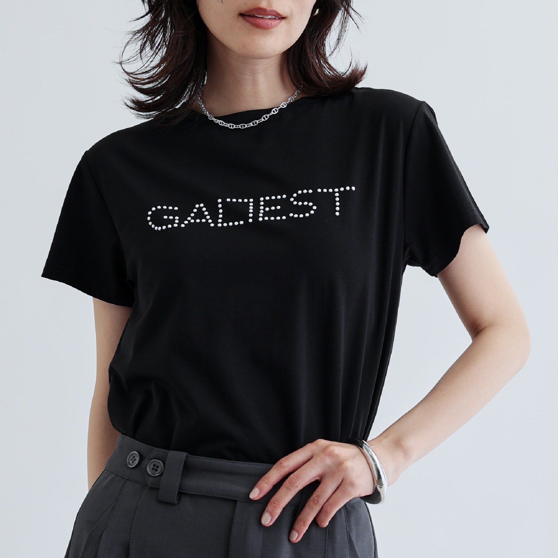 GALLEST「パール調ロゴTシャツ」|Tシャツ・カットソー|