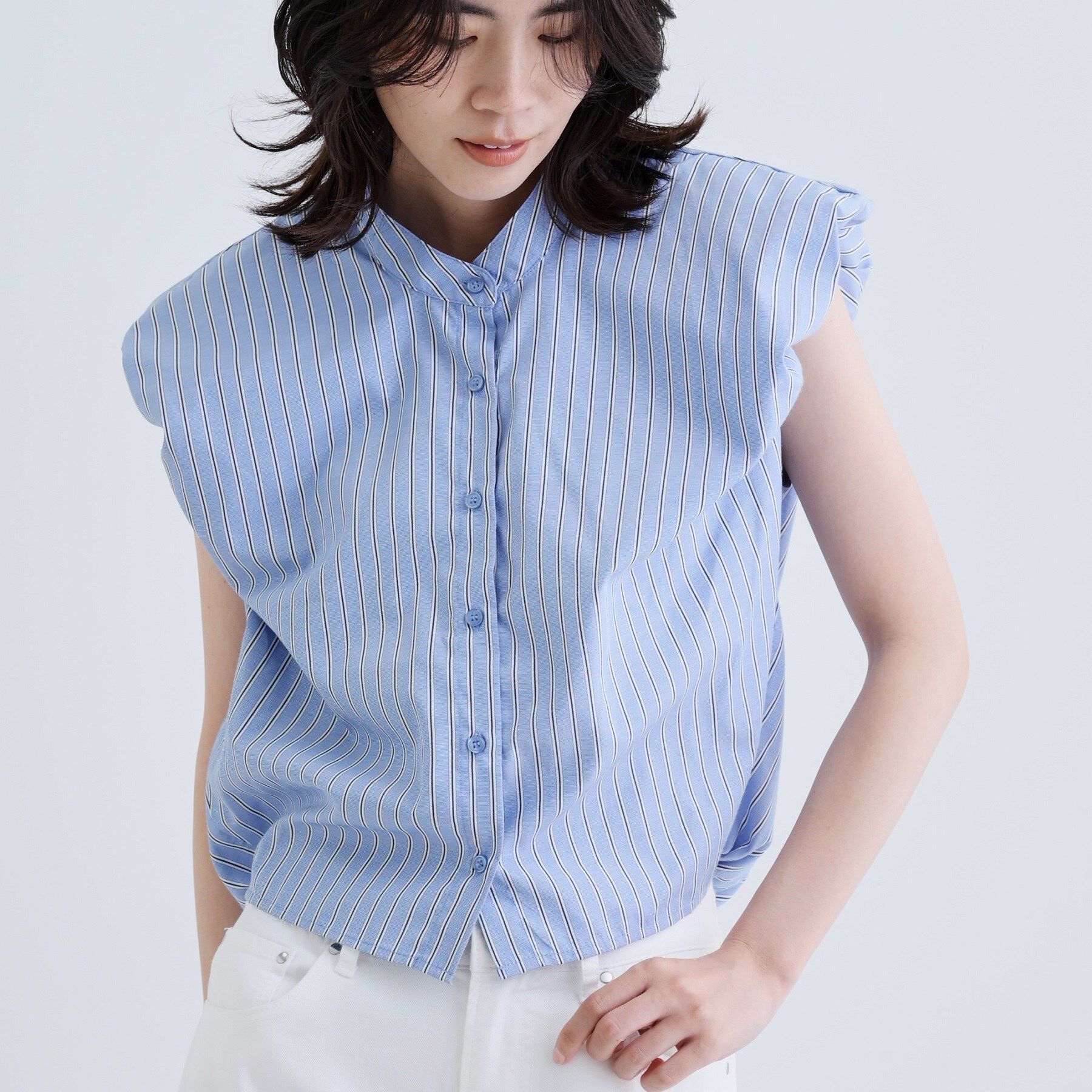 GALLEST「【一部店舗限定】ブロードパフショルブラウス」|シャツ・ブラウス|サックスブルー(39