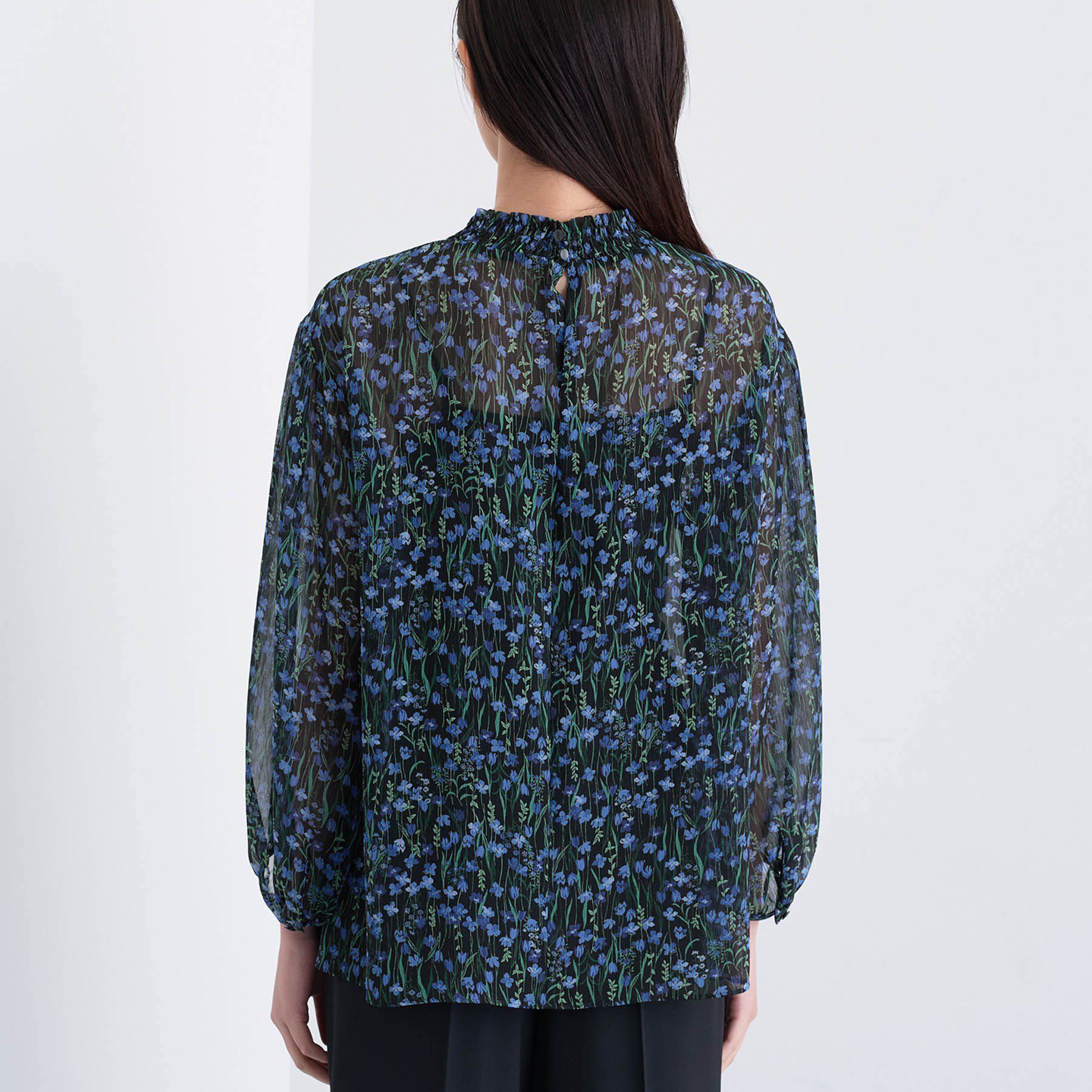 INDIVI「【秋映え柄/セットアップ可能】フラワーシフォンブラウス」|シャツ・ブラウス|