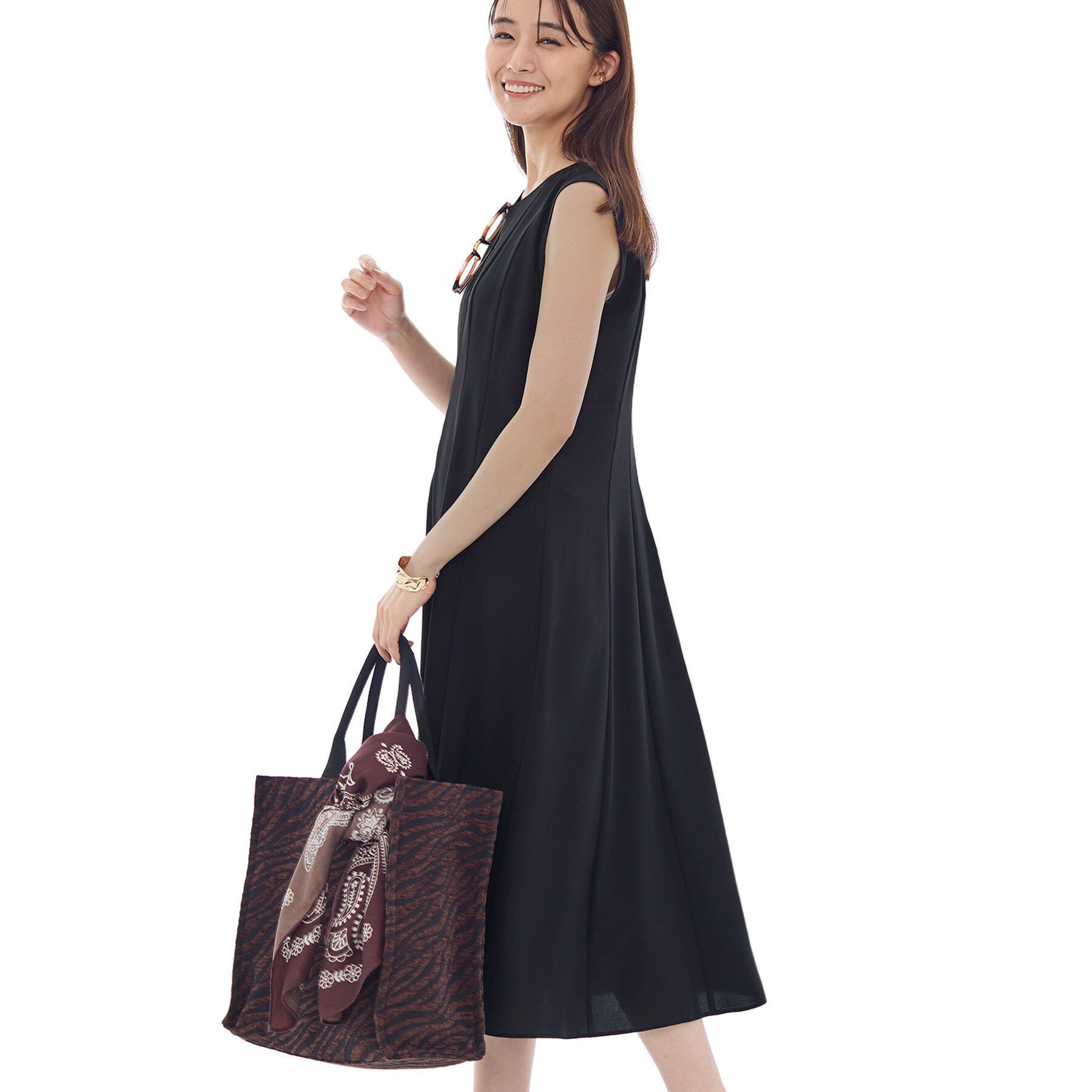 INDIVI「【美シルエット】ノースリーブワンピース」|ワンピース|