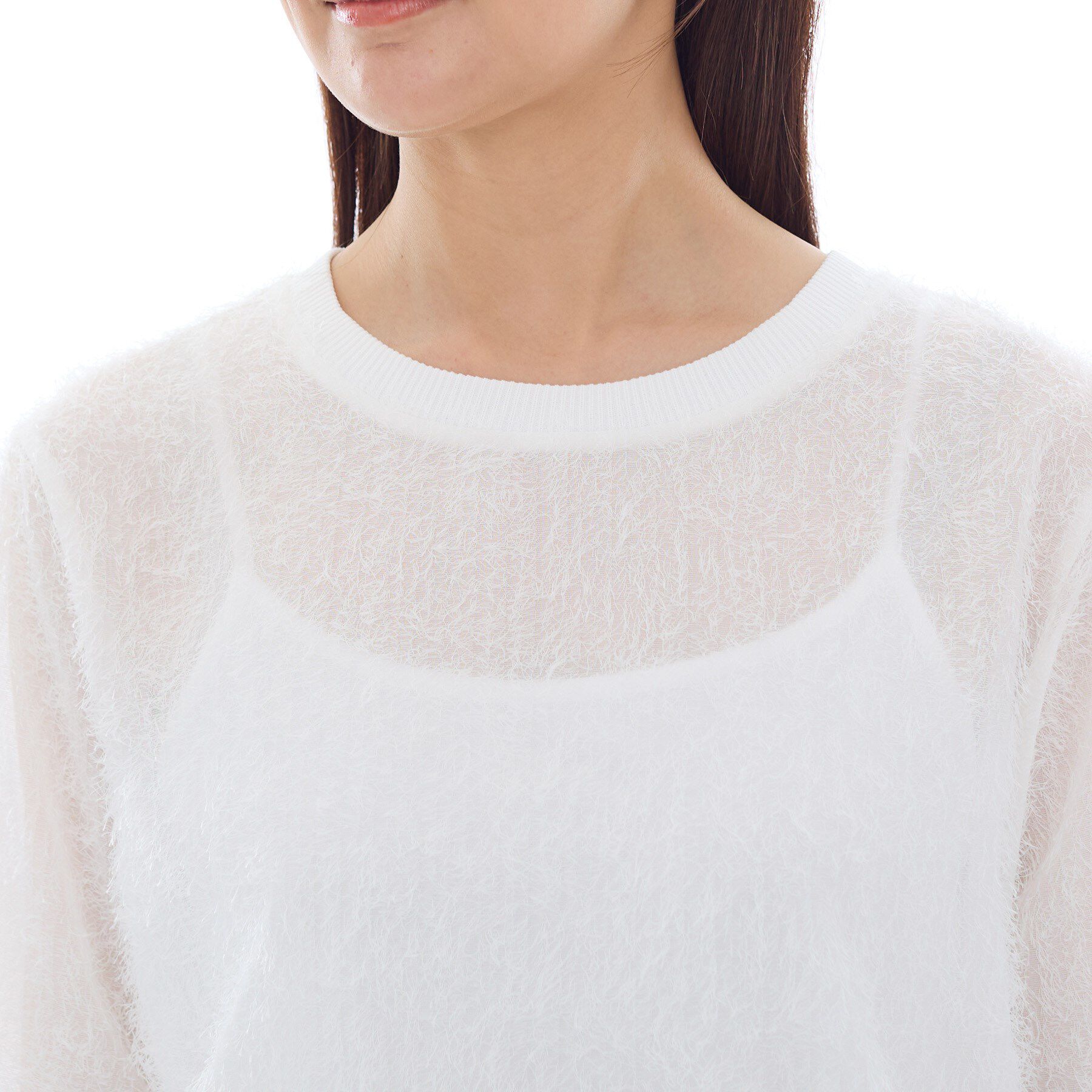 INDIVI「ヘアリージャカードトップス」|シャツ・ブラウス|