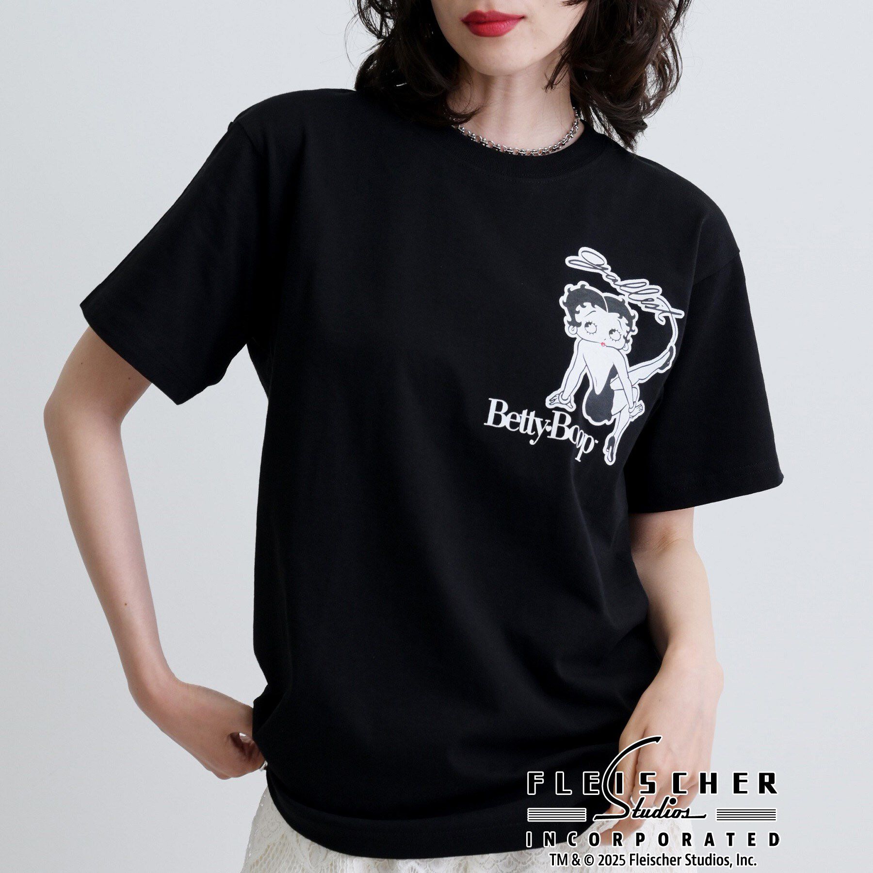 GALLEST「【Betty Boop(TM)】サイドプリントTシャツ」|Tシャツ・カットソー|ブラック(019)
