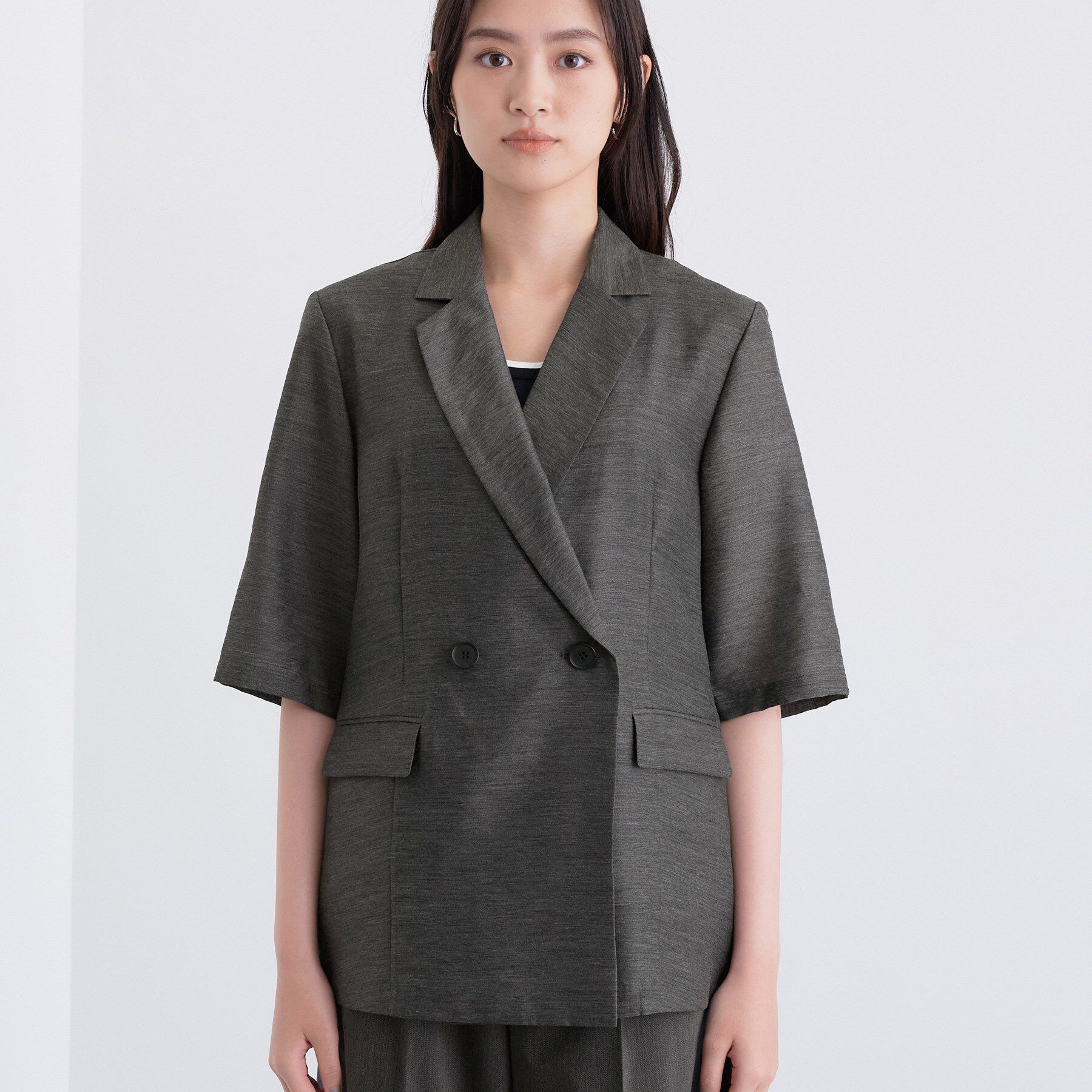 INDIVI「ライトダブルジャケット」|テーラードジャケット|