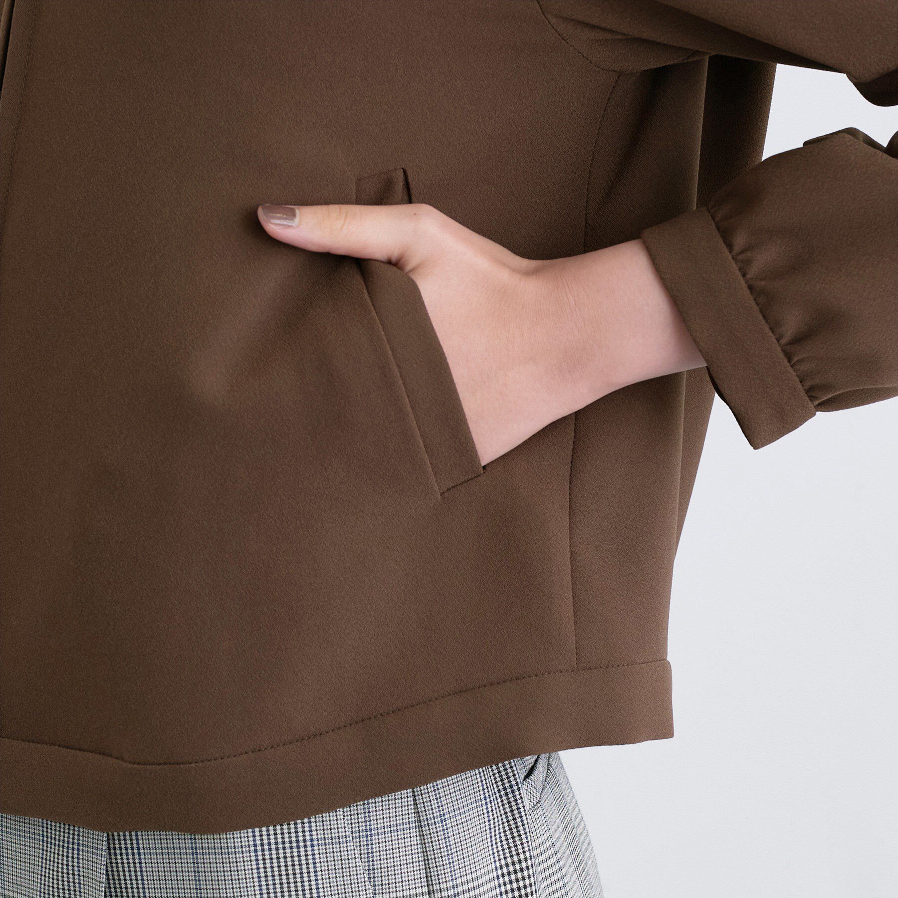 INDIVI「【洗える／UVケア／吸汗速乾】ジョーゼットライトブルゾン」|ブルゾン・スタジャン|