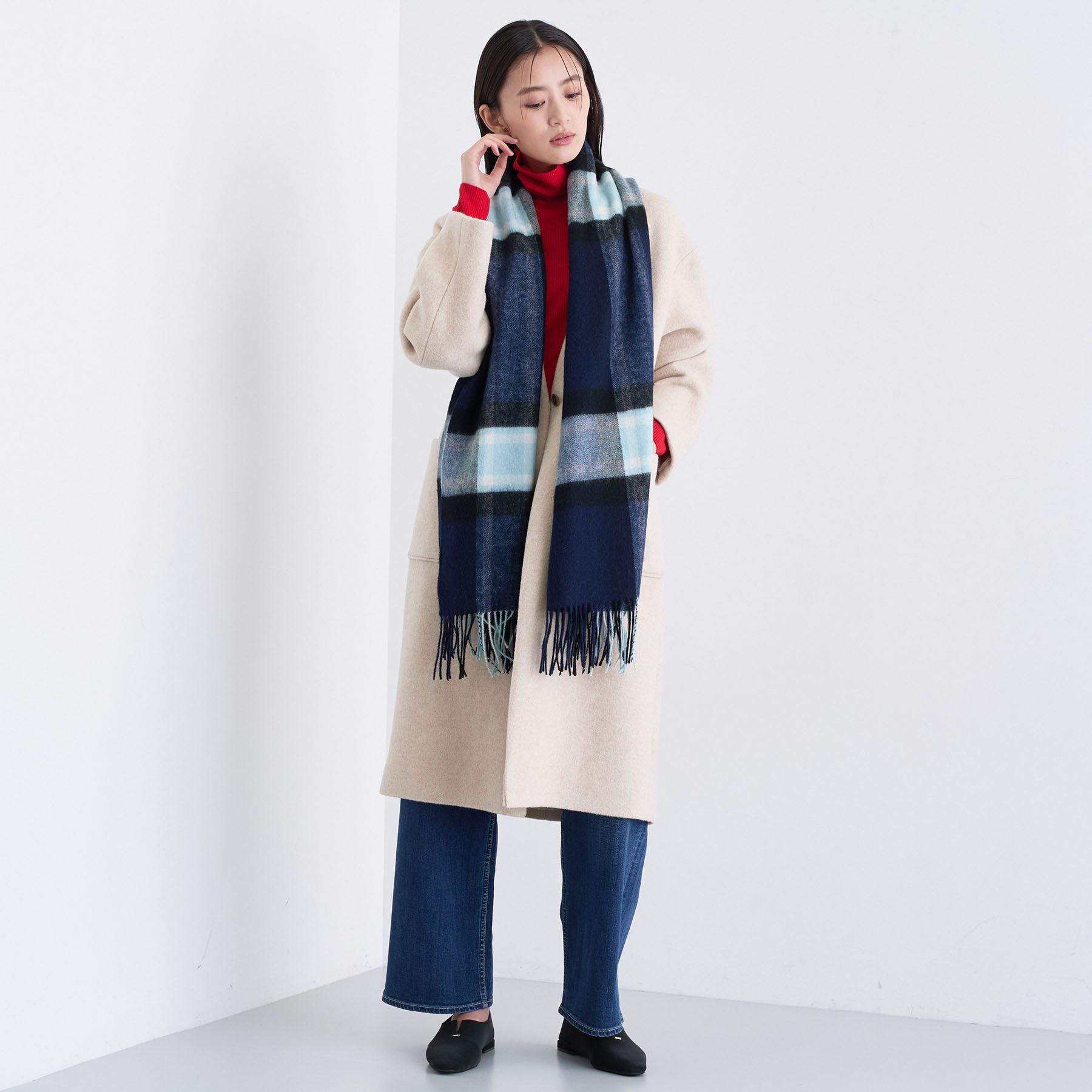 INDIVI「ウォッシャブルウールストール」|ストール|