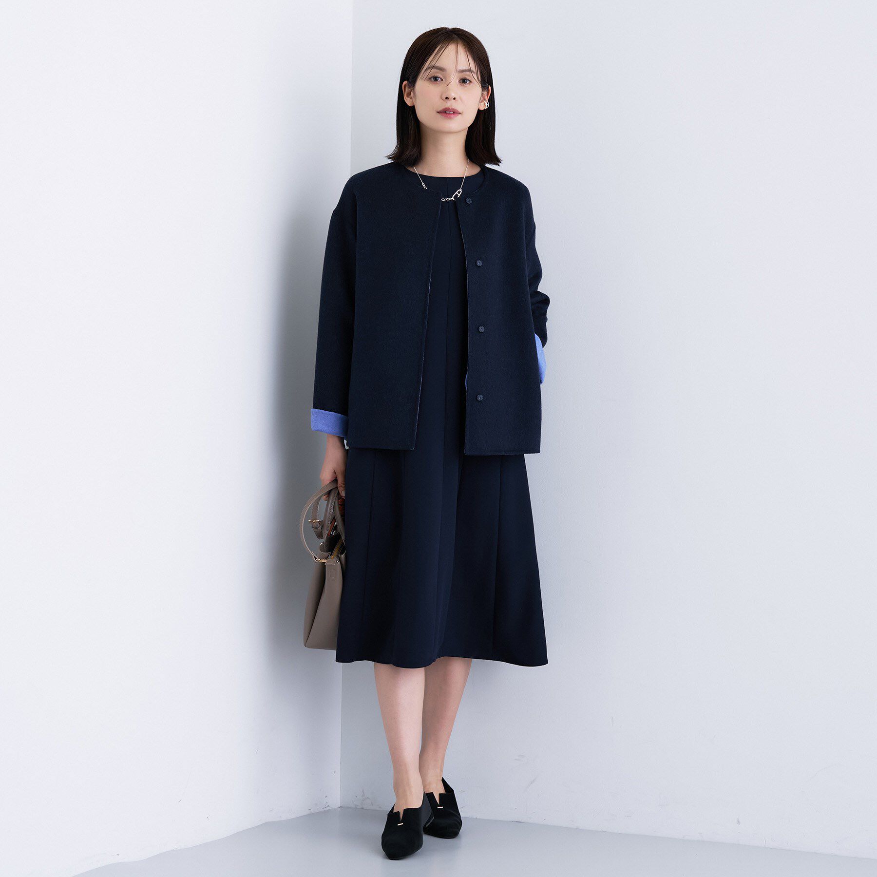 INDIVI「【洗える／UVケア】ジョーゼットフレアワンピース」|ワンピース|