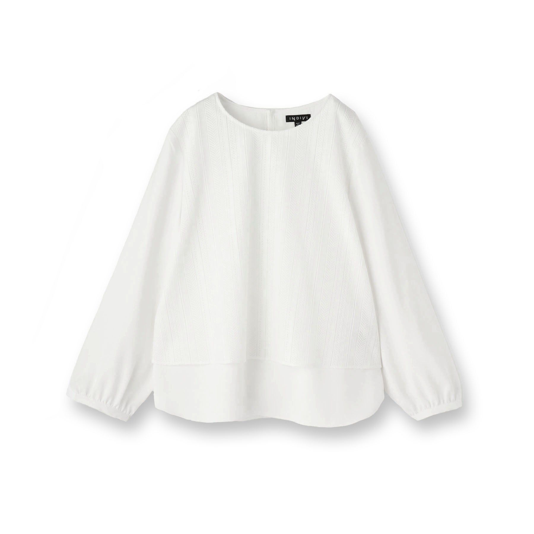 INDIVI「【オフィス／きれいめ】2WAYレース切り替えブラウス」|シャツ・ブラウス|