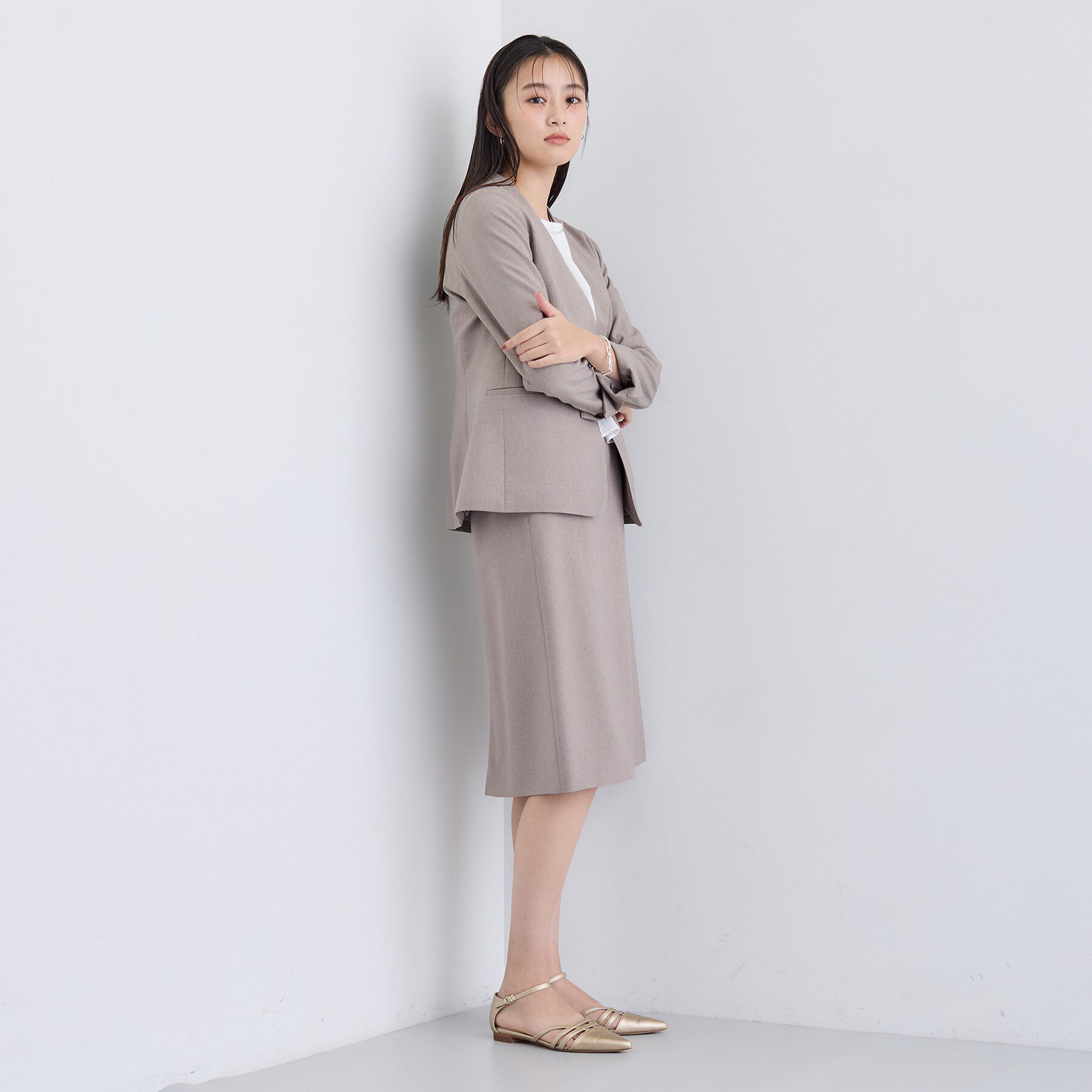 INDIVI「【オフィス／きれいめ】2WAYレース切り替えブラウス」|シャツ・ブラウス|