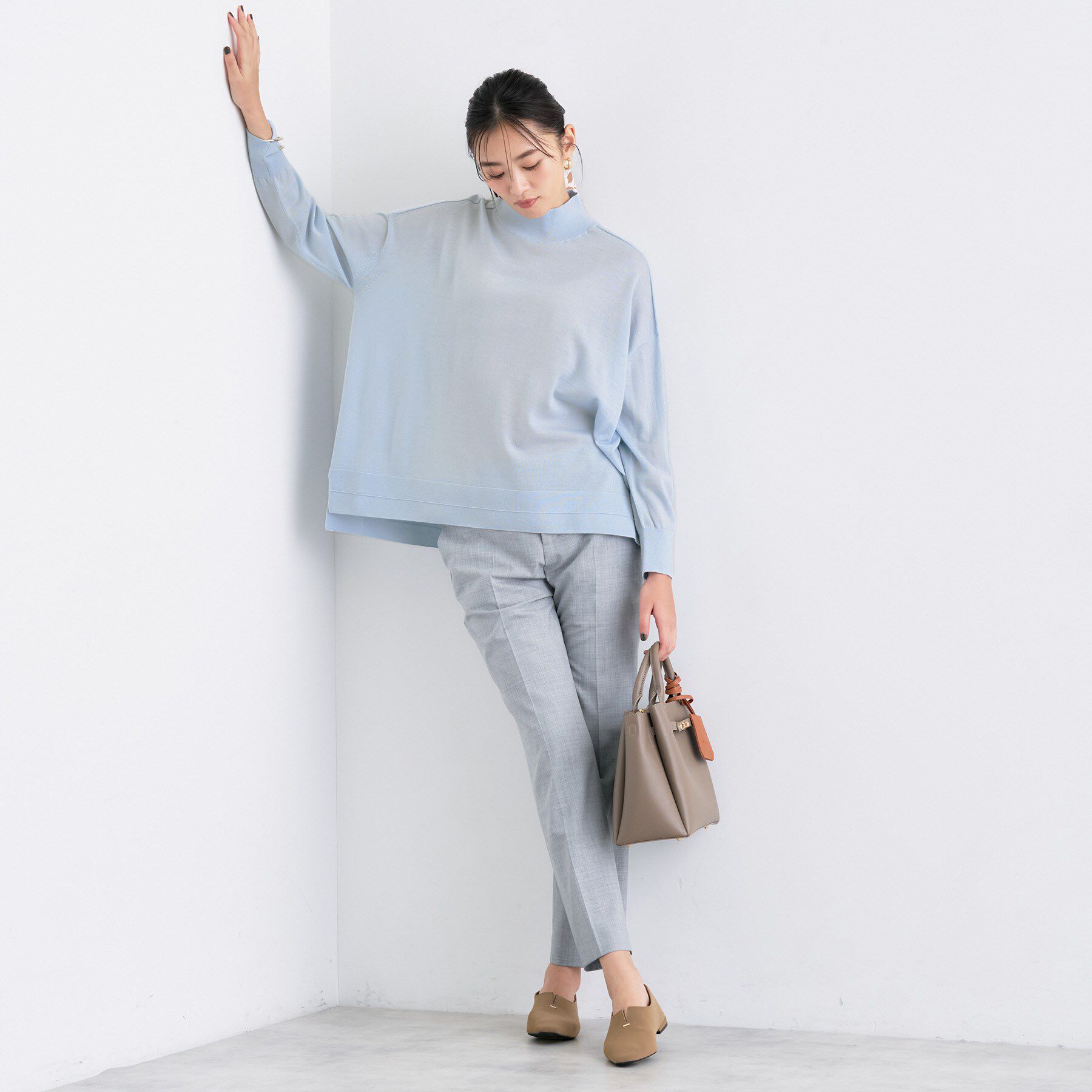 INDIVI「【洗える／毛玉になりにくい】エクストラファインウール ハイネックニット」|ニット・セーター|