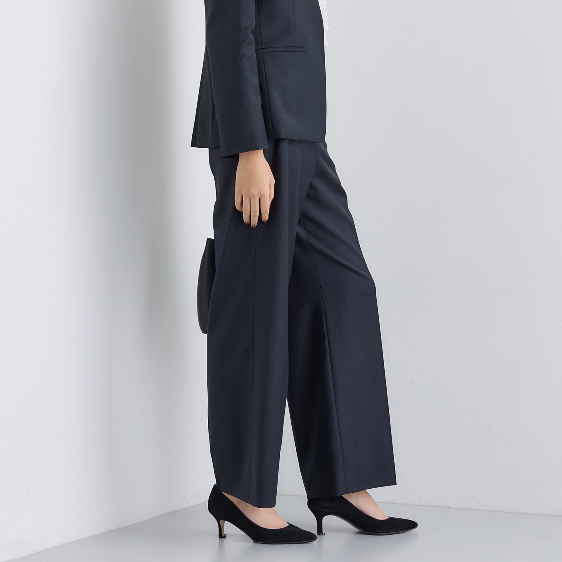 INDIVI「【日本製／スーツ／通勤】シルクウールストレッチ ワイドパンツ」|スーツ|