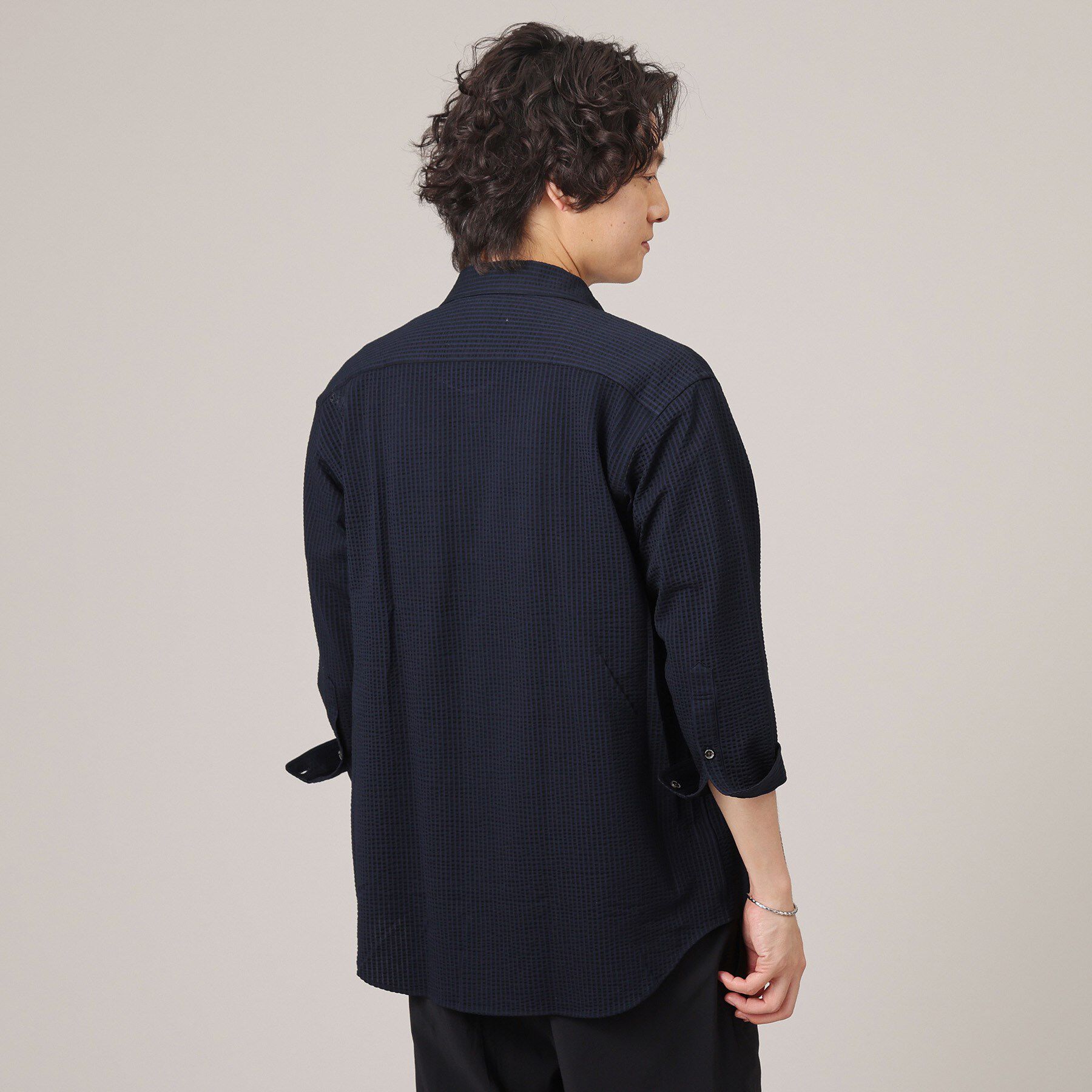 TAKEO KIKUCHI「【抗菌防臭／7分袖】サッカージャージ ストライプシャツ」|シャツ・ブラウス|