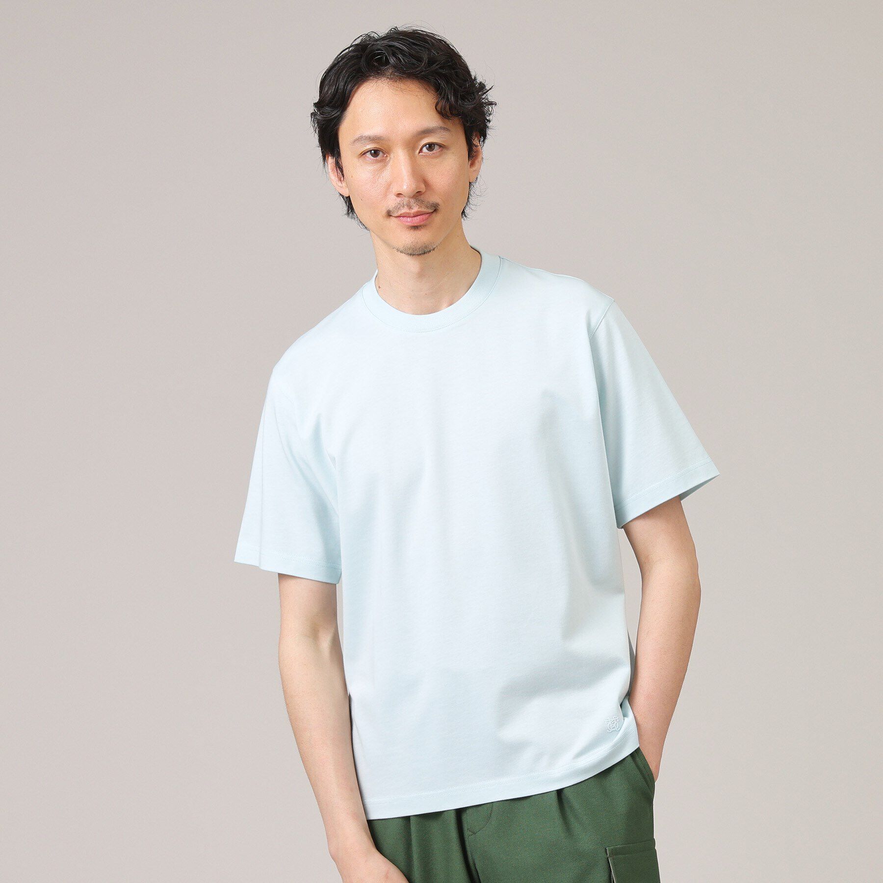 TAKEO KIKUCHI「【抗菌防臭】ジャケットインナー 半袖 カットソー」|Tシャツ・カットソー|ブルー(091)