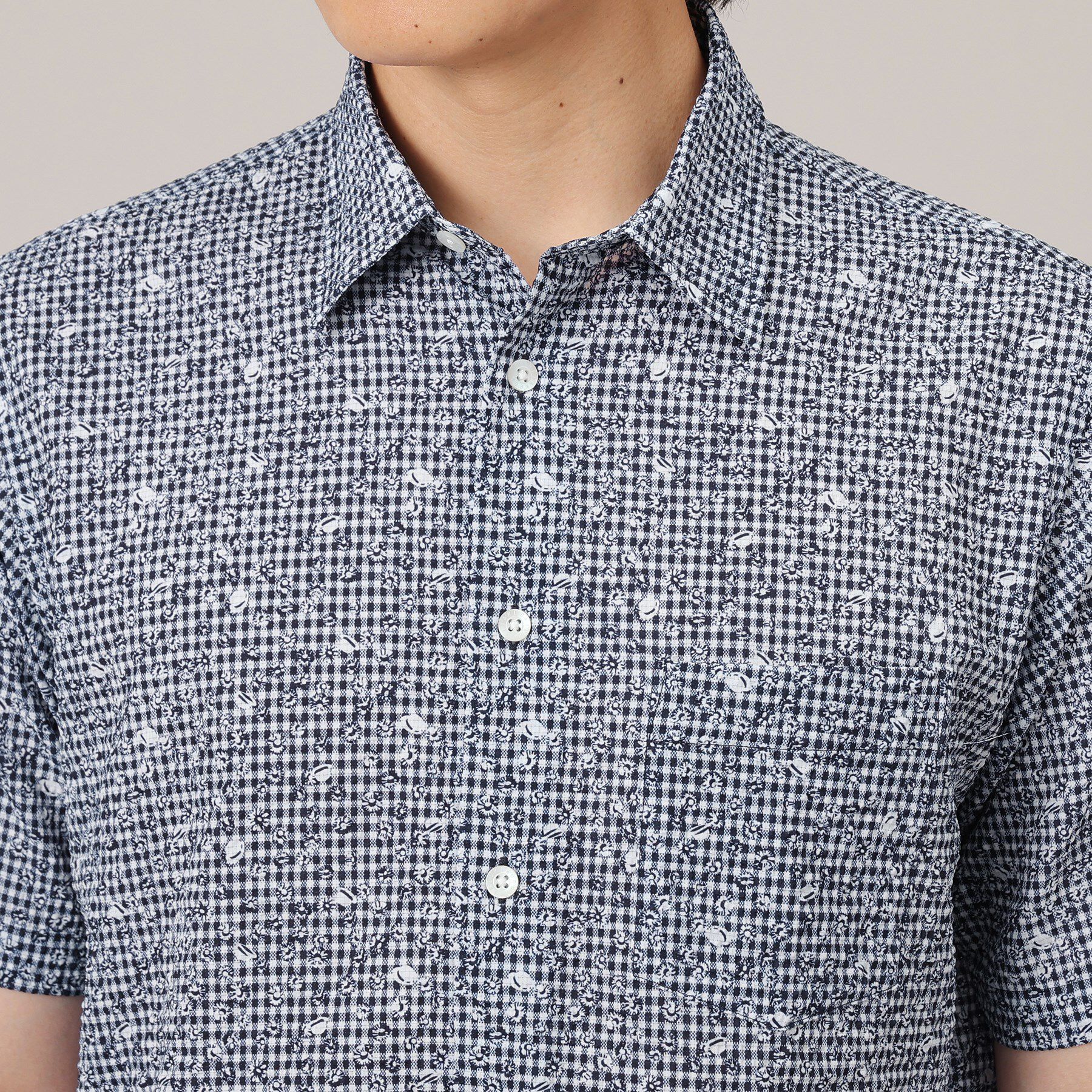 TAKEO KIKUCHI「【無地・チェック・ボタニカル柄】リップル シャツ」|シャツ・ブラウス|