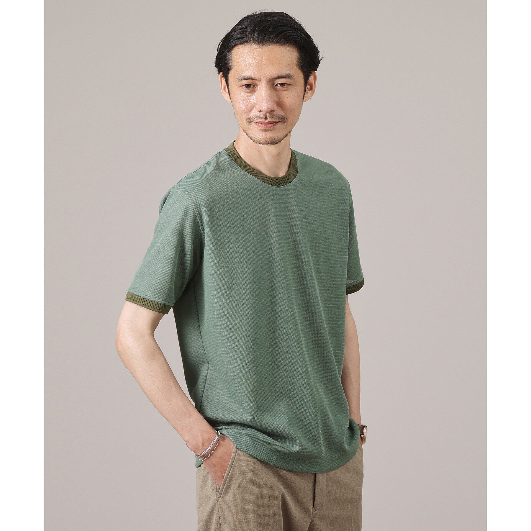 TAKEO KIKUCHI「【抗菌防臭/日本製】ハイブリッド サーフニット Tシャツ」|Tシャツ・カットソー|