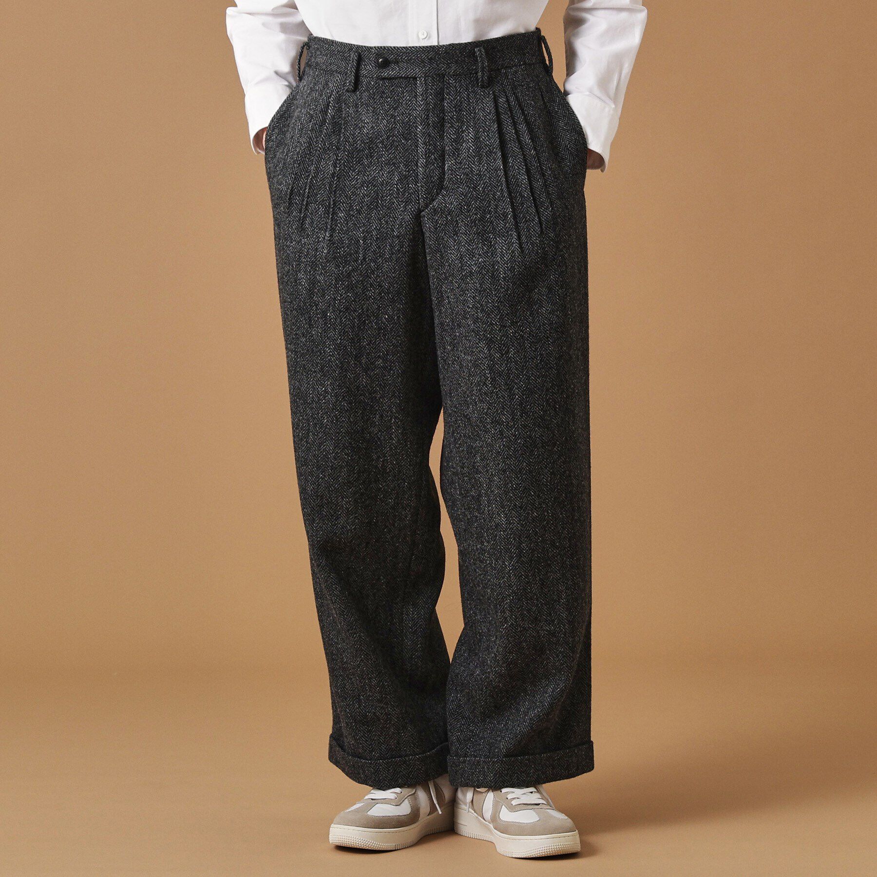40CARATS&525「ブリティッシュウールヘリンボン ワイドパンツ」|その他|