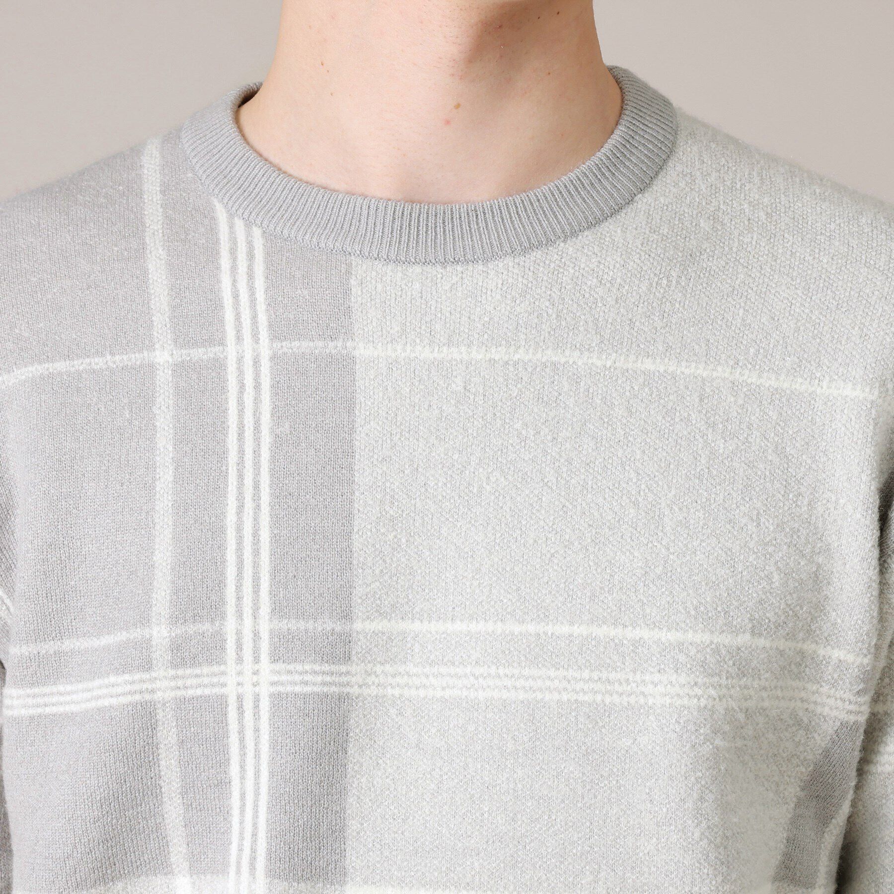 TAKEO KIKUCHI「ビッグチェック プルオーバー ニット」|ニット・セーター|