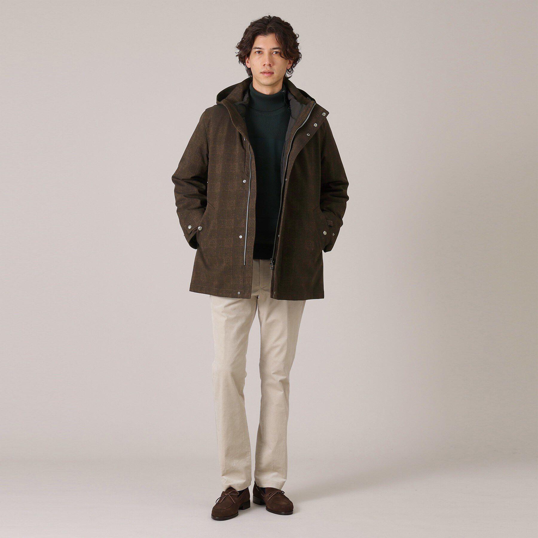 TAKEO KIKUCHI「【3WAY】ジャカード グレンチェック ダウンライナー ブルゾン」|ブルゾン・スタジャン|