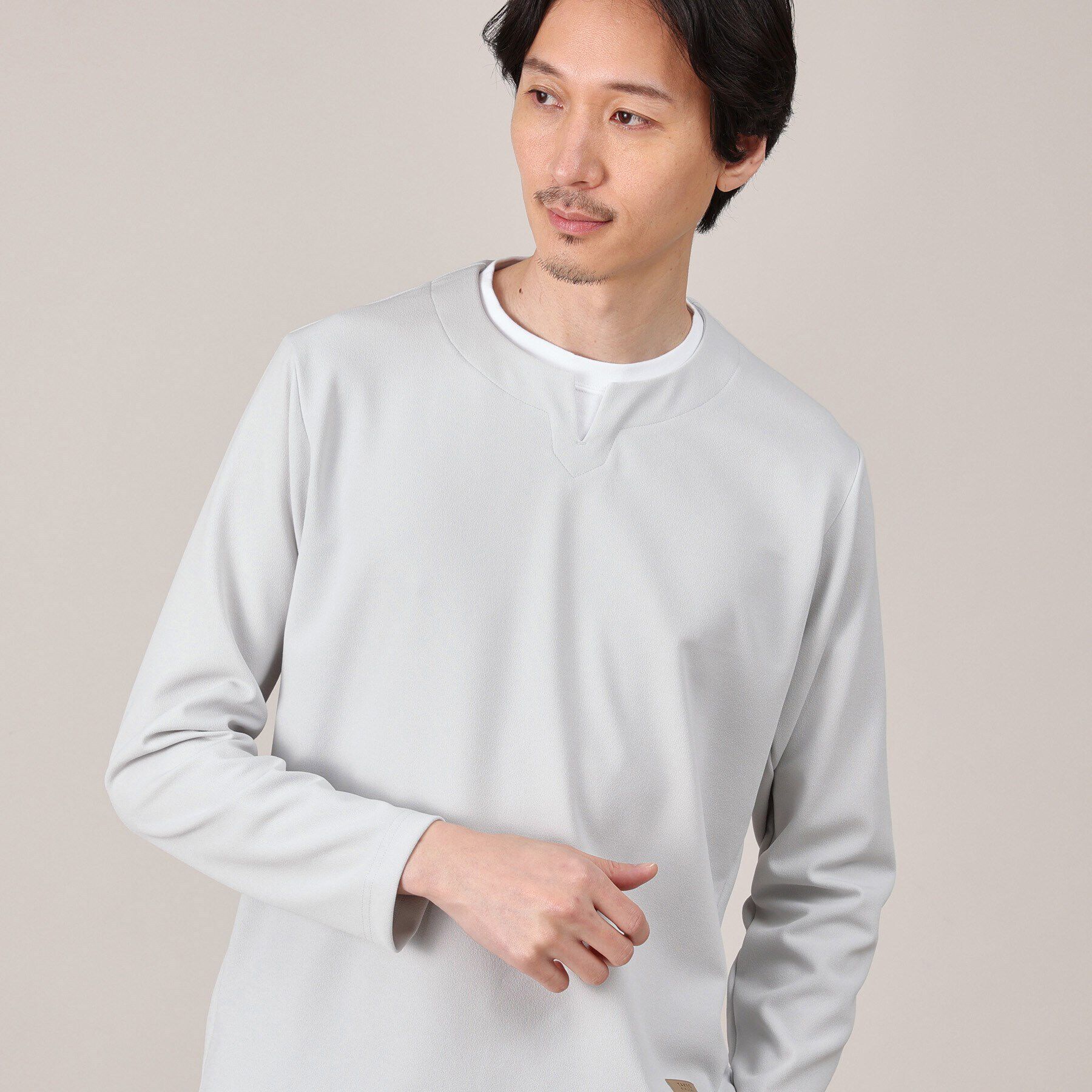 TAKEO KIKUCHI「【Made in JAPAN】フェイクレイヤード　キーネック　カットソー」|Tシャツ・カットソー|