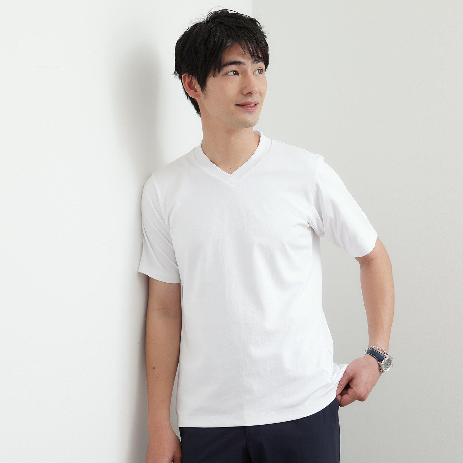 TAKEO KIKUCHI「テーラードジャージ Vネック」|Tシャツ・カットソー|