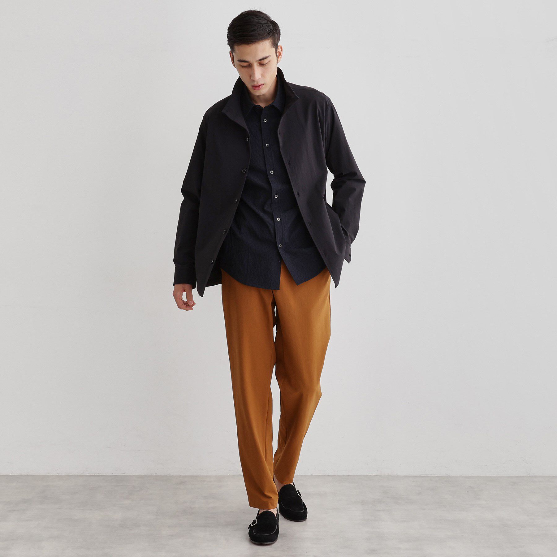 TAKEO KIKUCHI「【3D ナイロン ストレッチ】スタンドカラー シャツブルゾン」|ブルゾン・スタジャン|