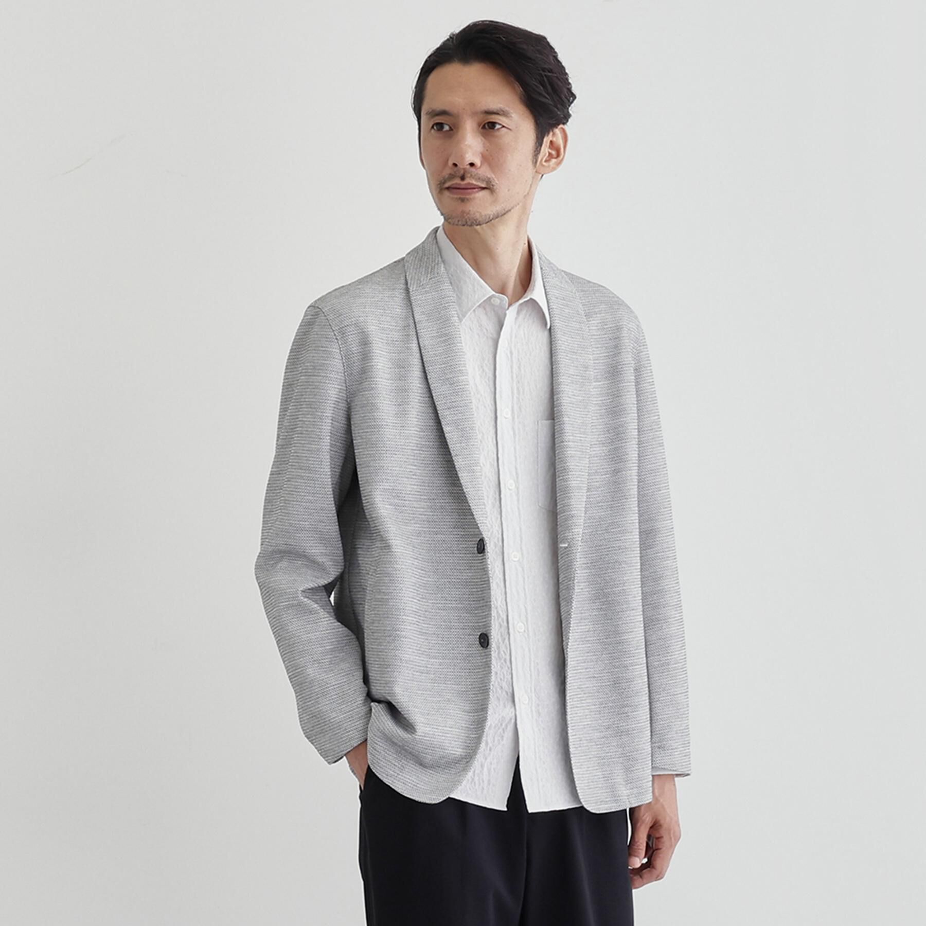 TAKEO KIKUCHI「【尾州織】ショールカラー カーディガン」|カーディガン|ライトグレー(011