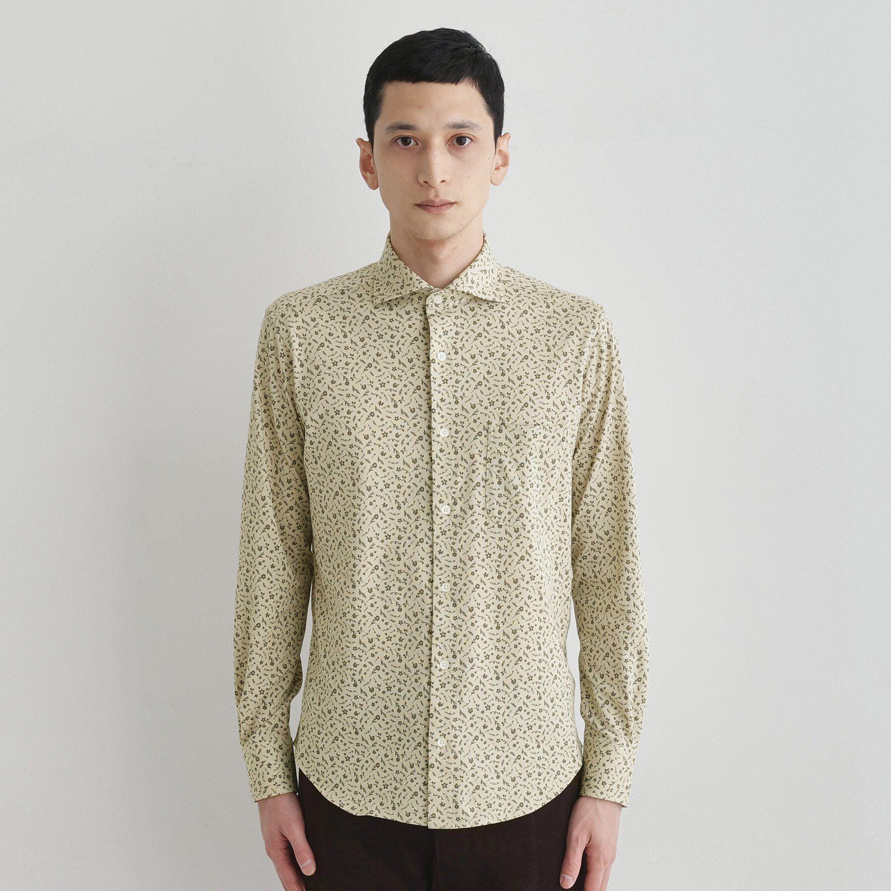 TAKEO KIKUCHI「クールマックス 鹿の子 フラワープリントシャツ」|シャツ・ブラウス|