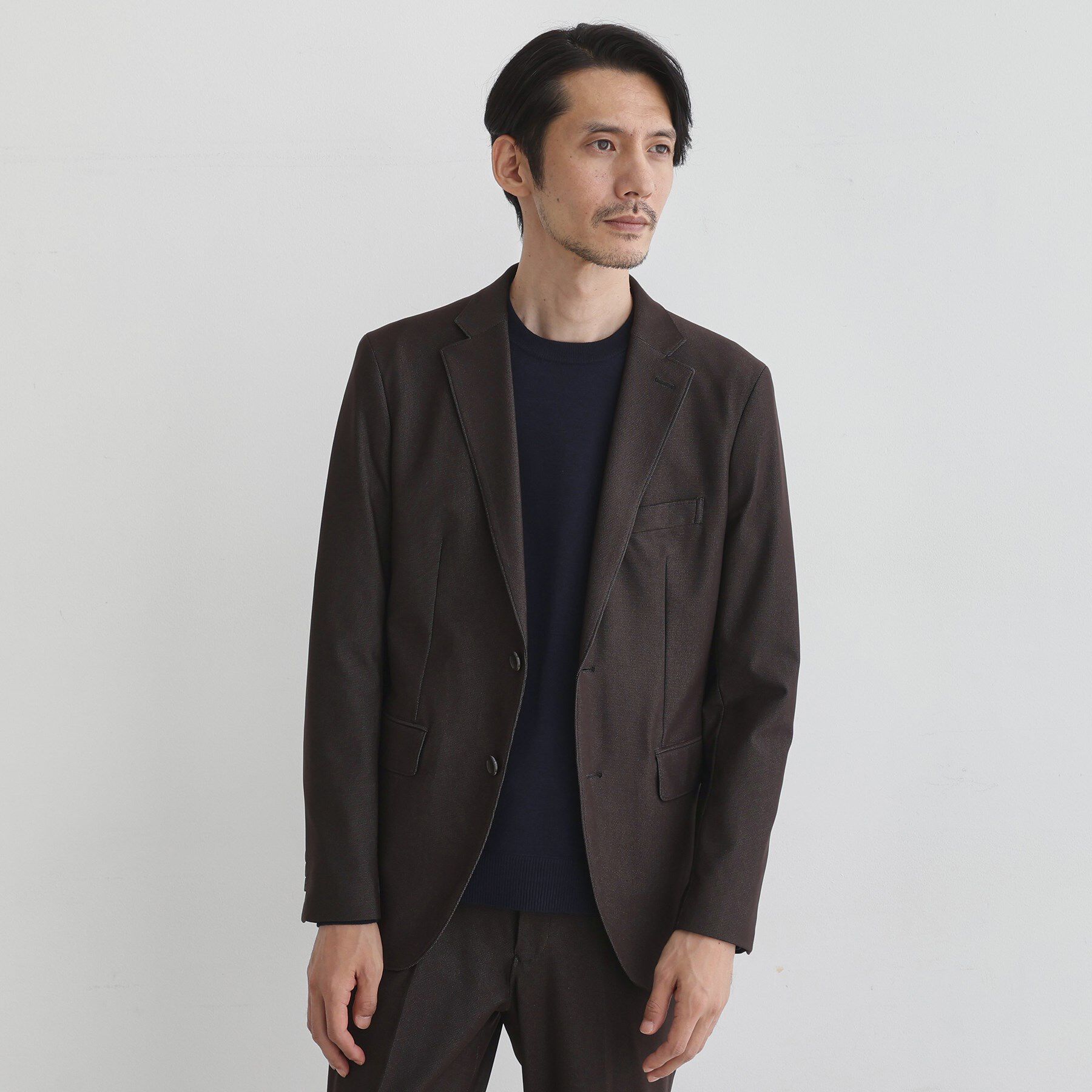 TAKEO KIKUCHI「【Sサイズ～】アンチピリング テーラードネック ニット」|ニット・セーター|