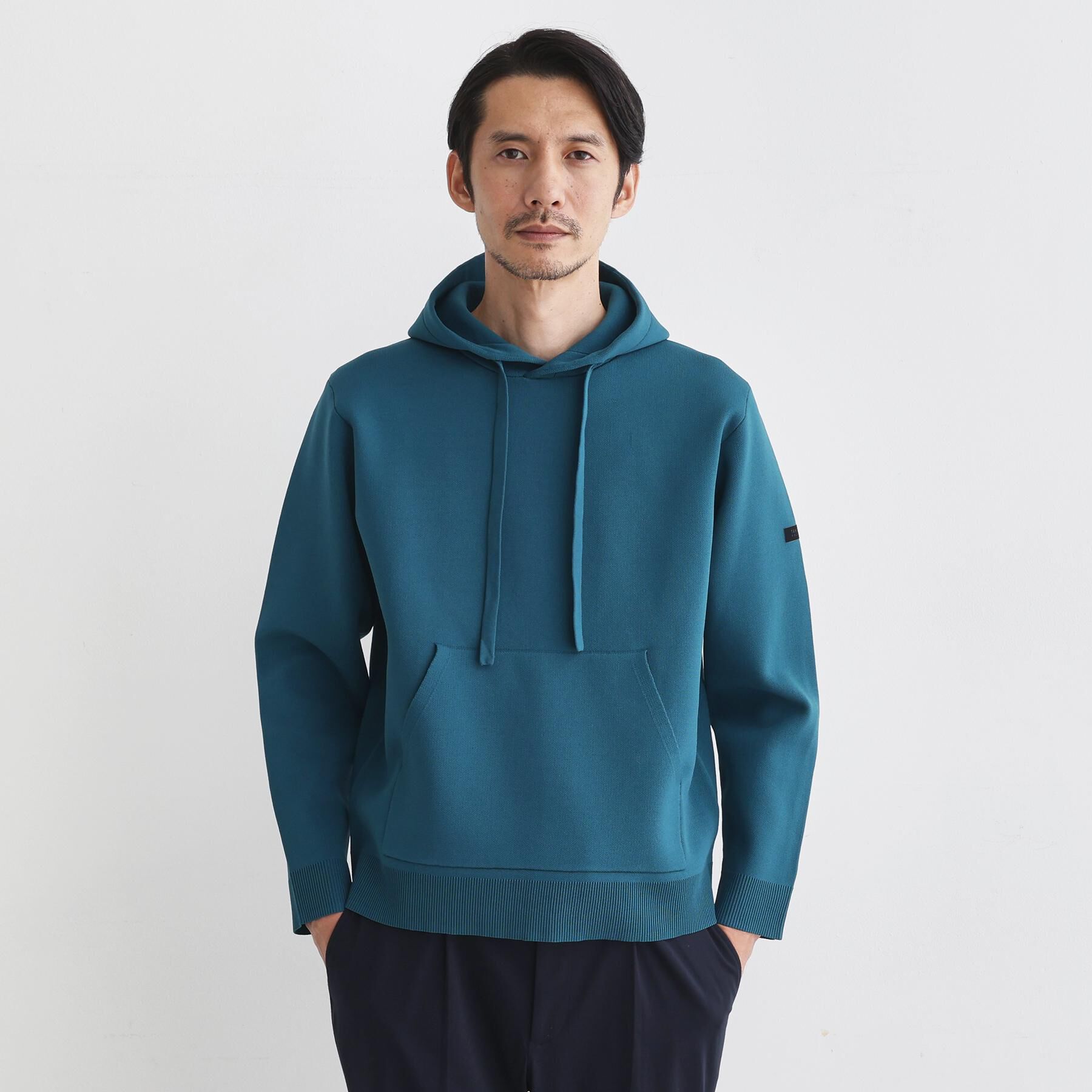 TAKEO KIKUCHI「スポンディッシュ プルオーバー ニットパーカ」|ニット・セーター|ブルーグリーン(09