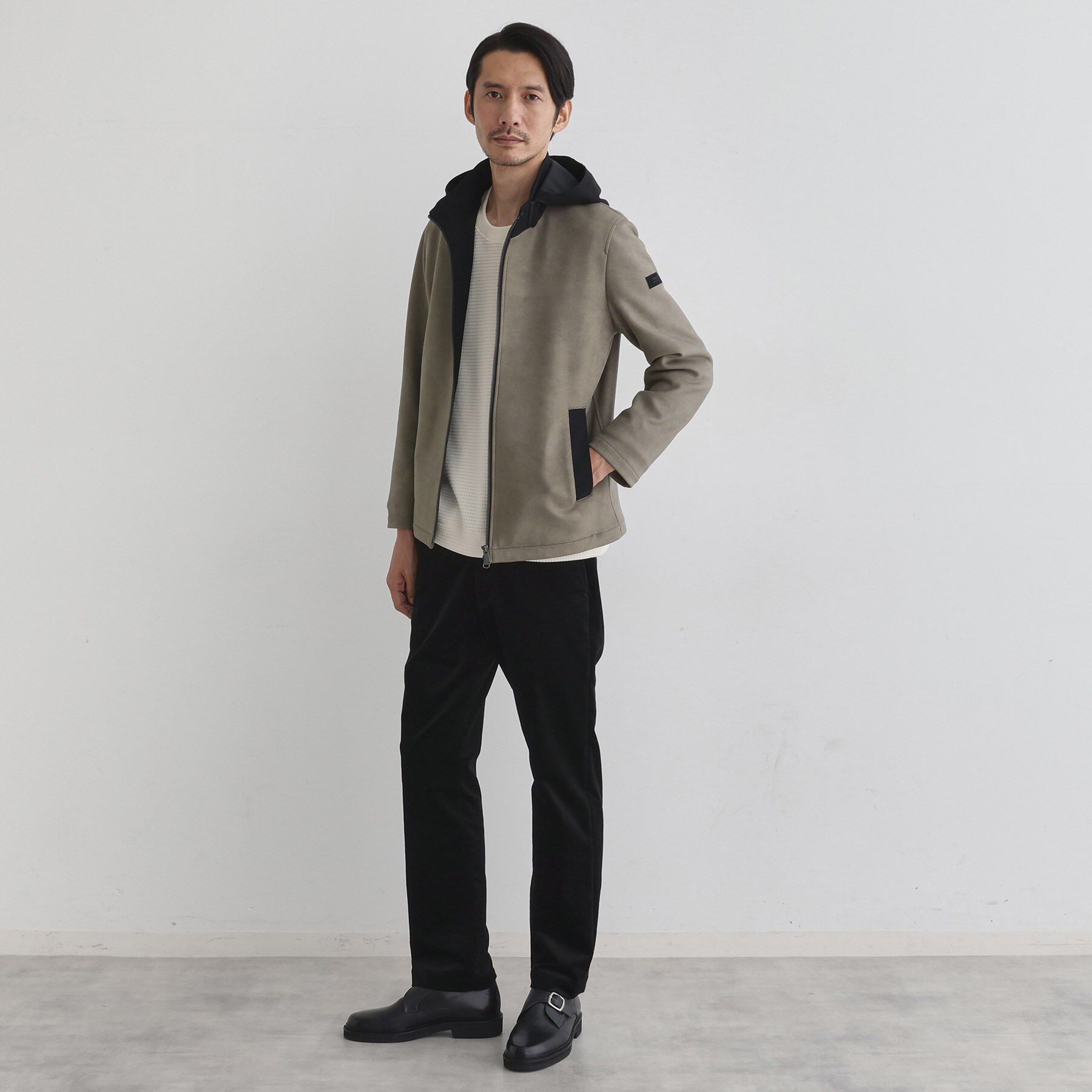 TAKEO KIKUCHI「【JUST ONE LAYER】ダウンファブリック ジップアップ フード ブルゾン」|ブルゾン・スタジャン|