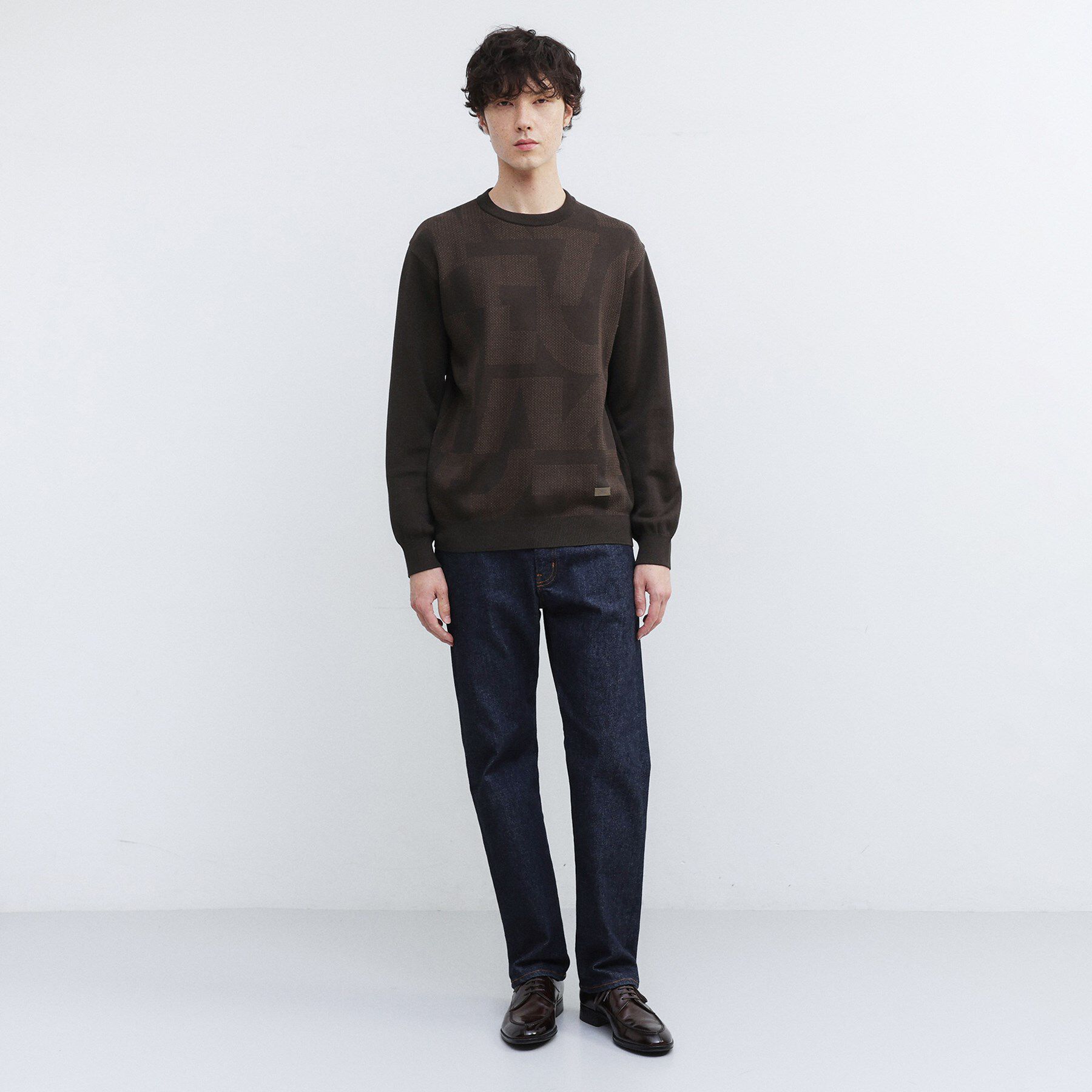 TAKEO KIKUCHI「【Made in JAPAN】ビッグチェック＆スライドパズル柄 ニット」|ニット・セーター|