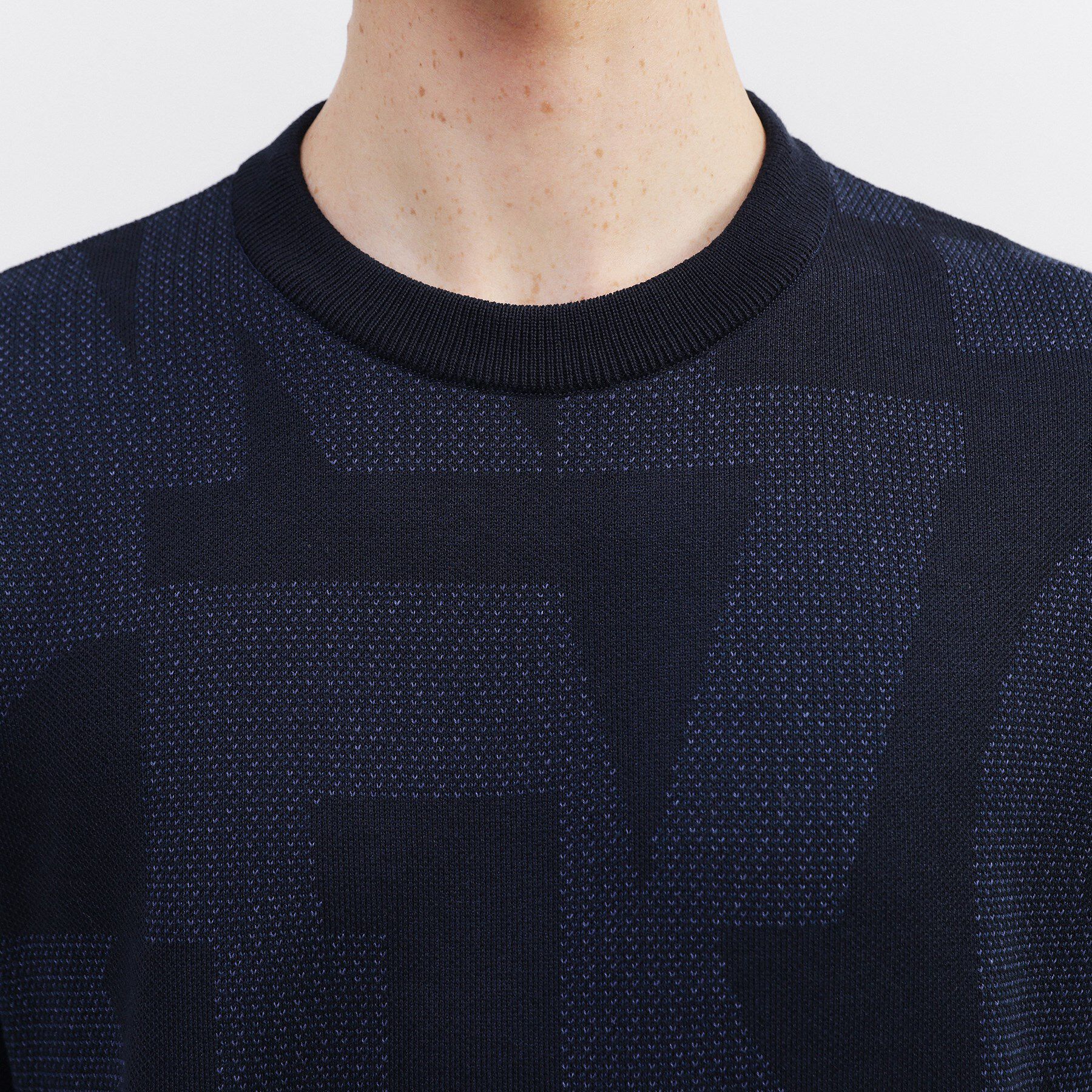 TAKEO KIKUCHI「【Made in JAPAN】ビッグチェック＆スライドパズル柄 ニット」|ニット・セーター|