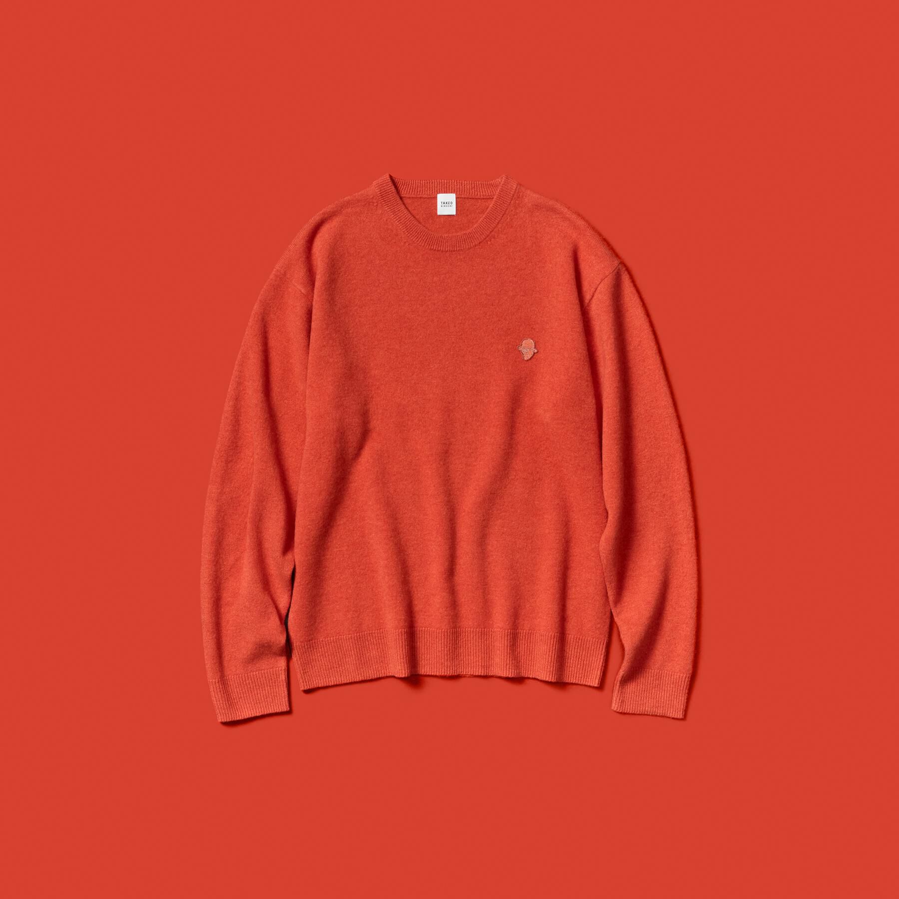 TAKEO KIKUCHI「【Air Palette Knit】ワンポイント カラーニット プルオーバー」|ニット・セーター|オレンジ(067)