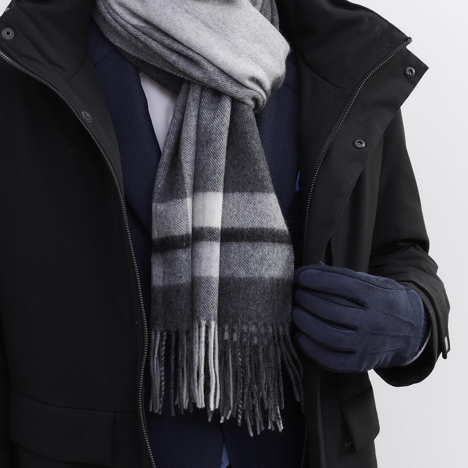 TAKEO KIKUCHI「【洗えるカシミヤ】 ピュアカシミヤ パネルチェックマフラー」|ストール|