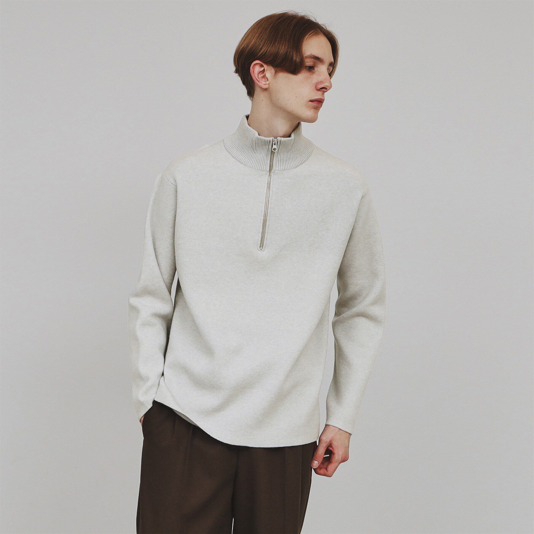 tk.TAKEO KIKUCHI「もちもちハーフジップニット」|ニット・セーター|