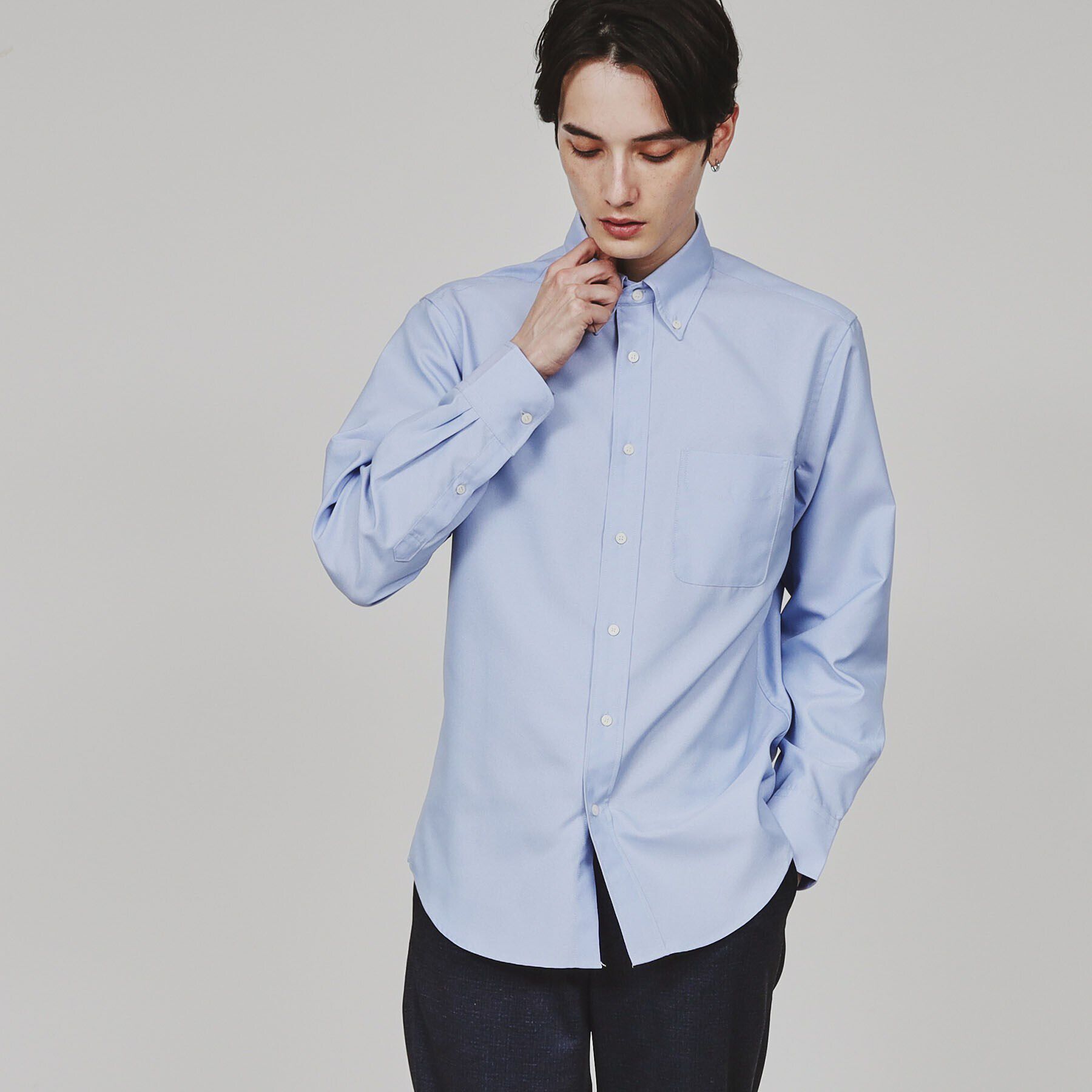 tk.TAKEO KIKUCHI「【ビジカジ対応】ドライポリオックスブロードシャツ」|シャツ・ブラウス|サックスブルー(09