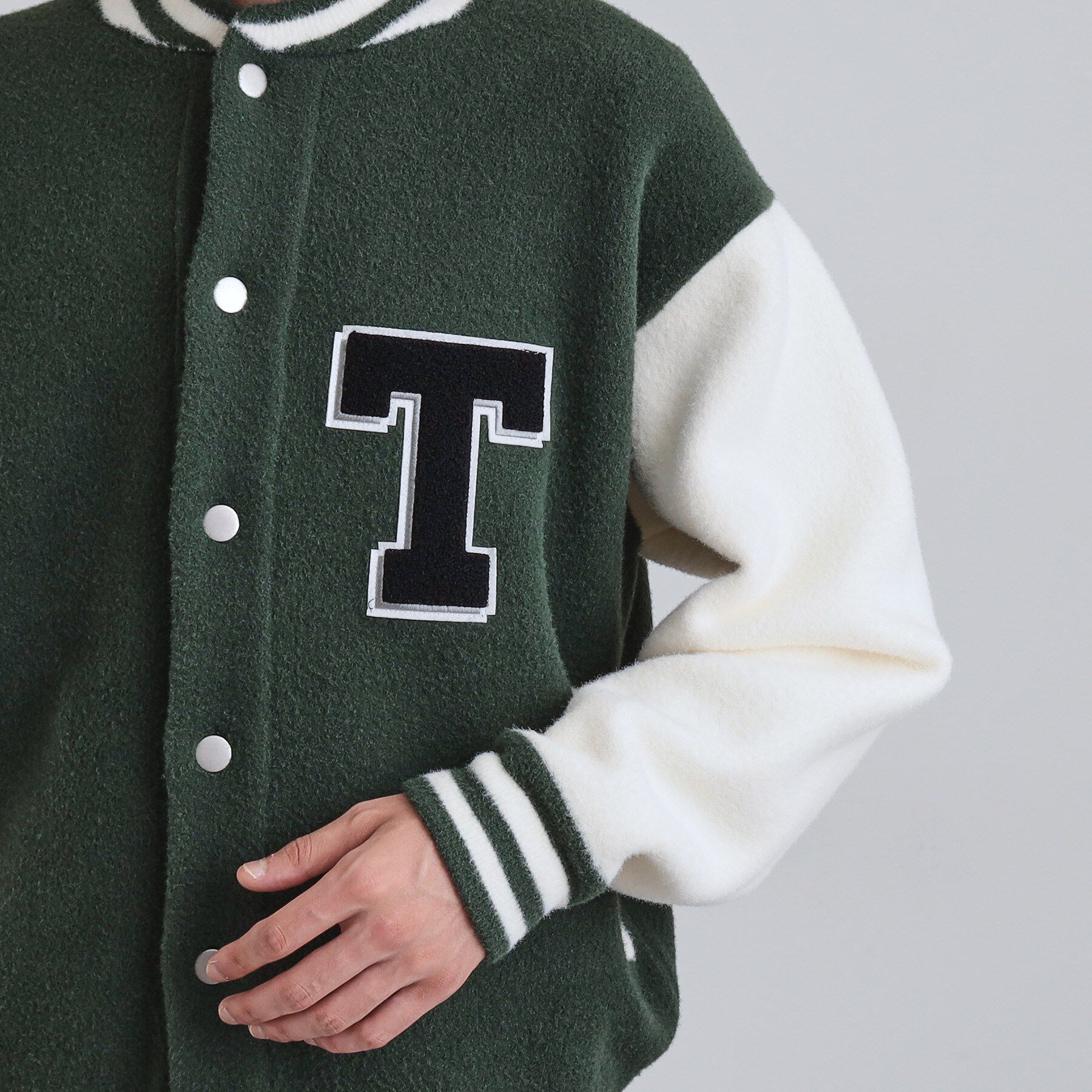 tk.TAKEO KIKUCHI「ダブルジャカードニットスタジャン」|ブルゾン・スタジャン|