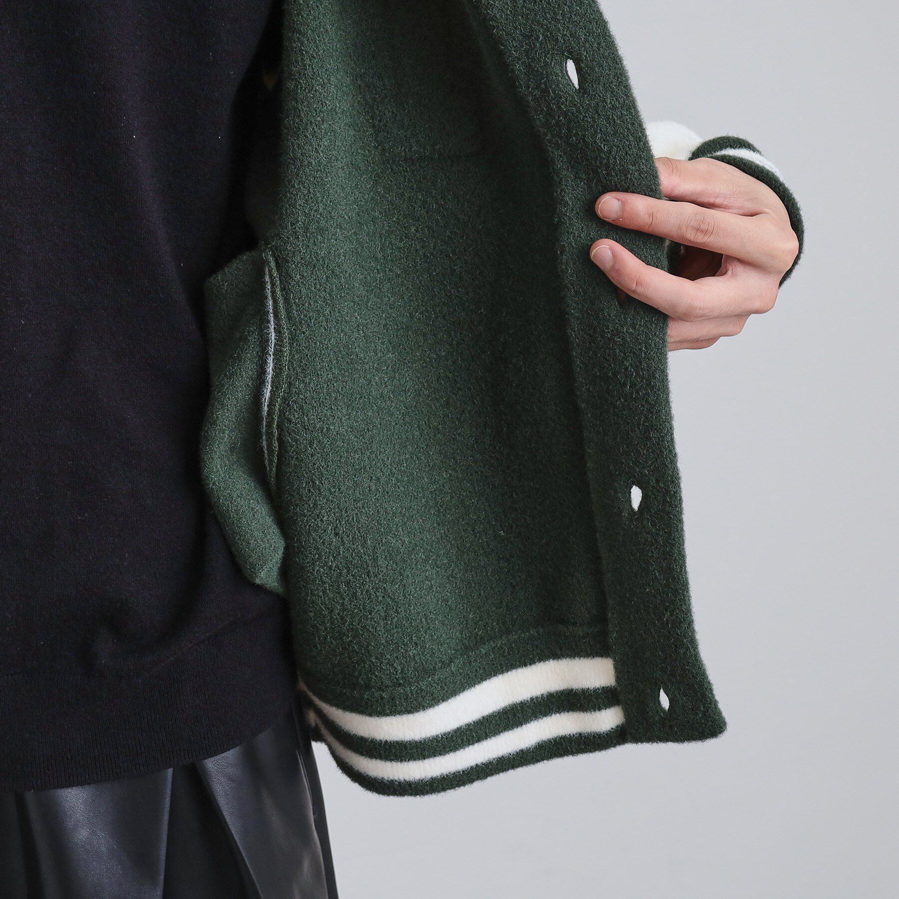 tk.TAKEO KIKUCHI「ダブルジャカードニットスタジャン」|ブルゾン・スタジャン|