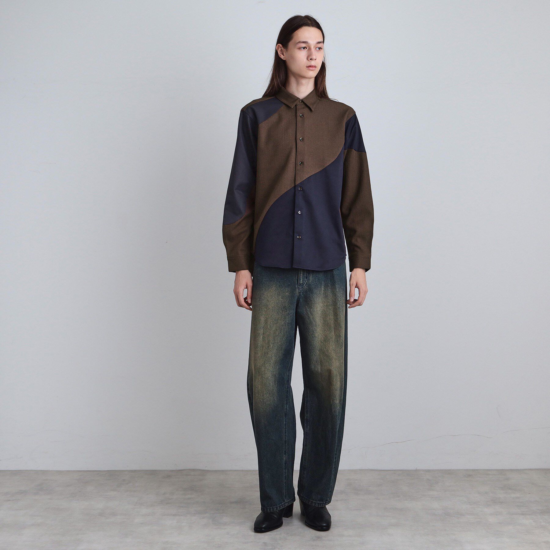 tk.TAKEO KIKUCHI「ヘリンボーンカーブスイッチシャツ」|シャツ・ブラウス|