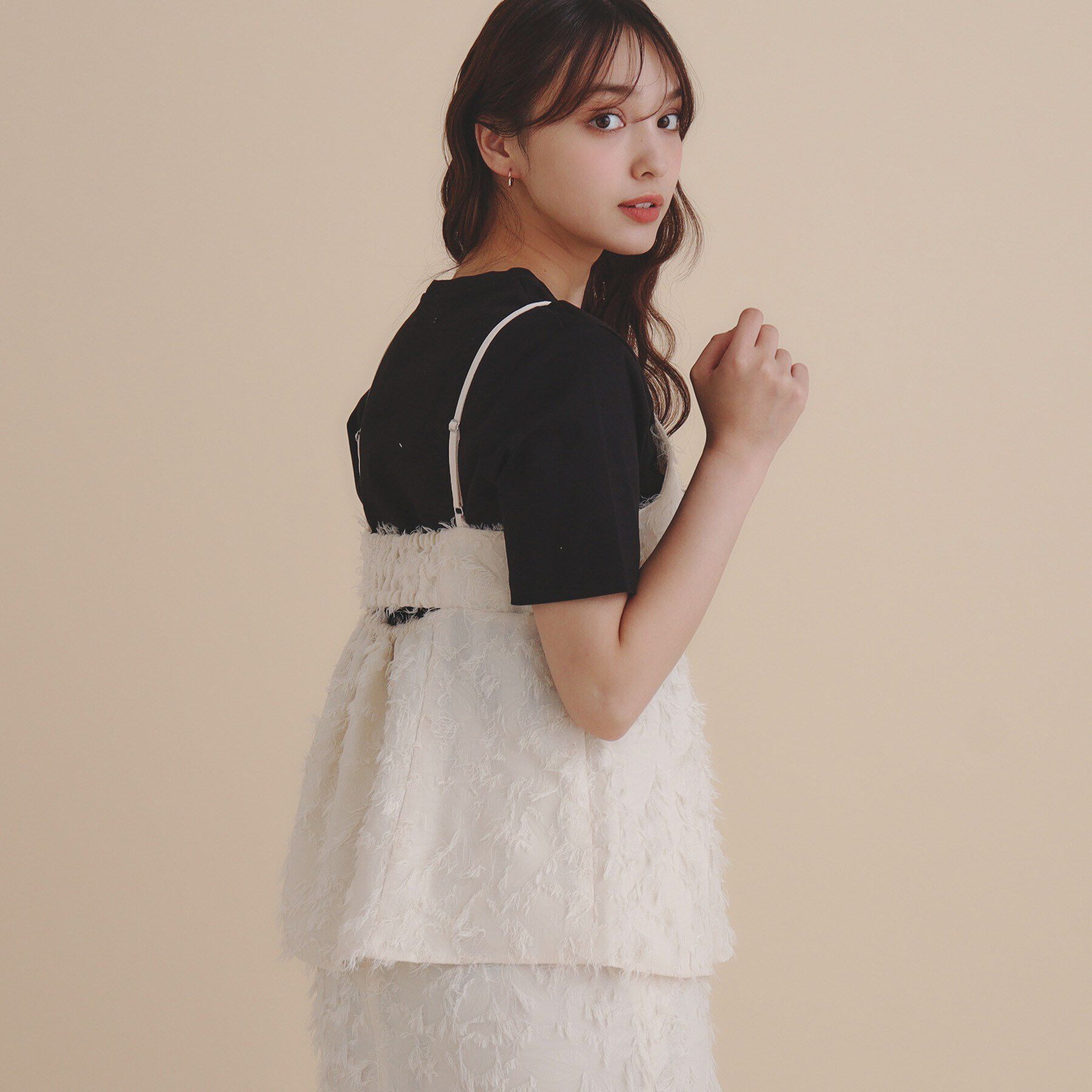 index「《andGIRL掲載》カットジャカードキャミソール/セットアップ対応【洗濯機洗い可】」|キャミソール|