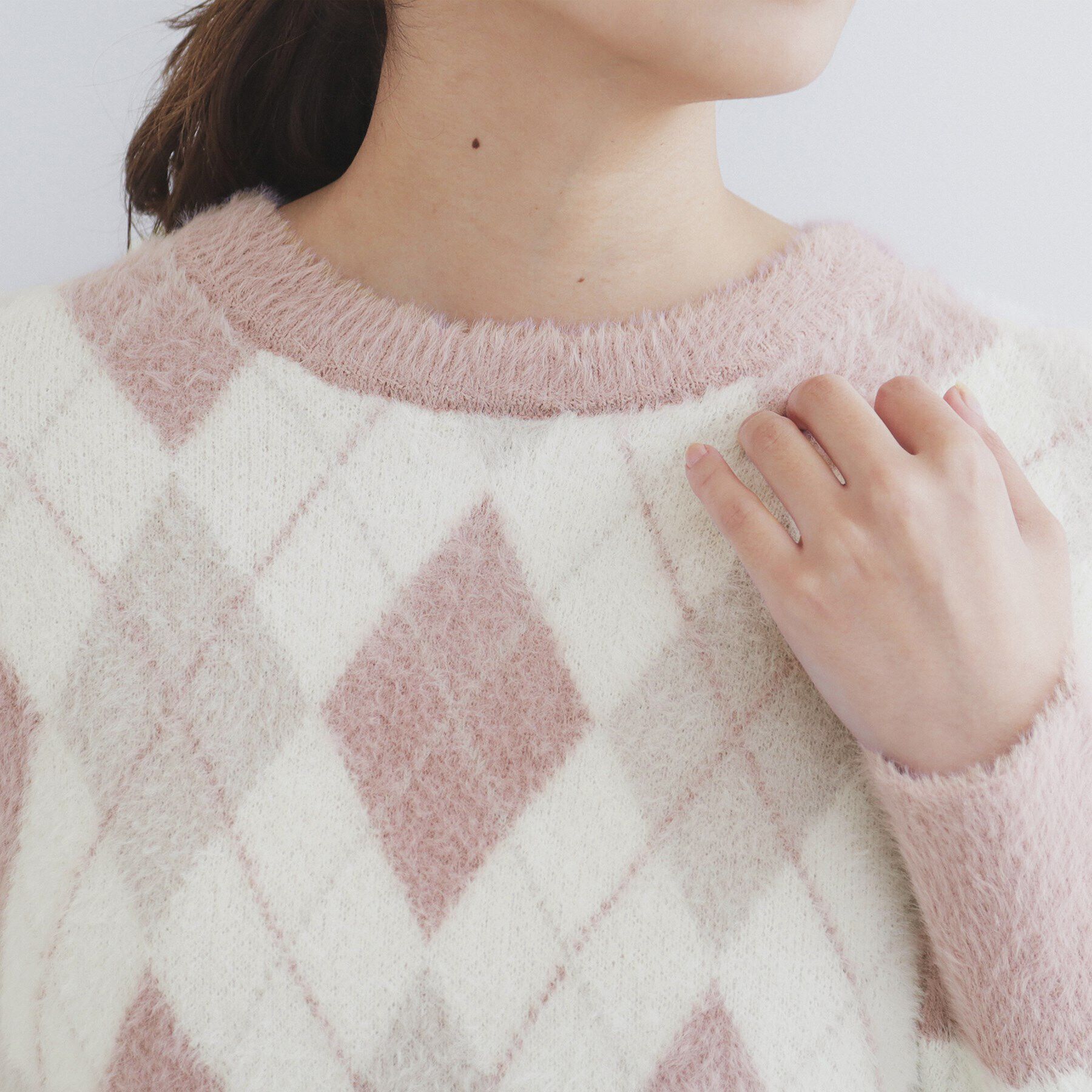 index「アーガイルチェックフェザーニット【洗濯機洗い可】」|ニット・セーター|