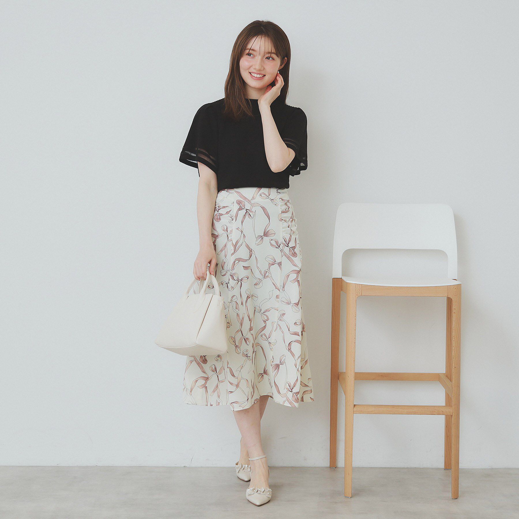 index「フレアスリーブニット/オーガニックコットン混【UV/洗濯機洗い可】」|ニット・セーター|