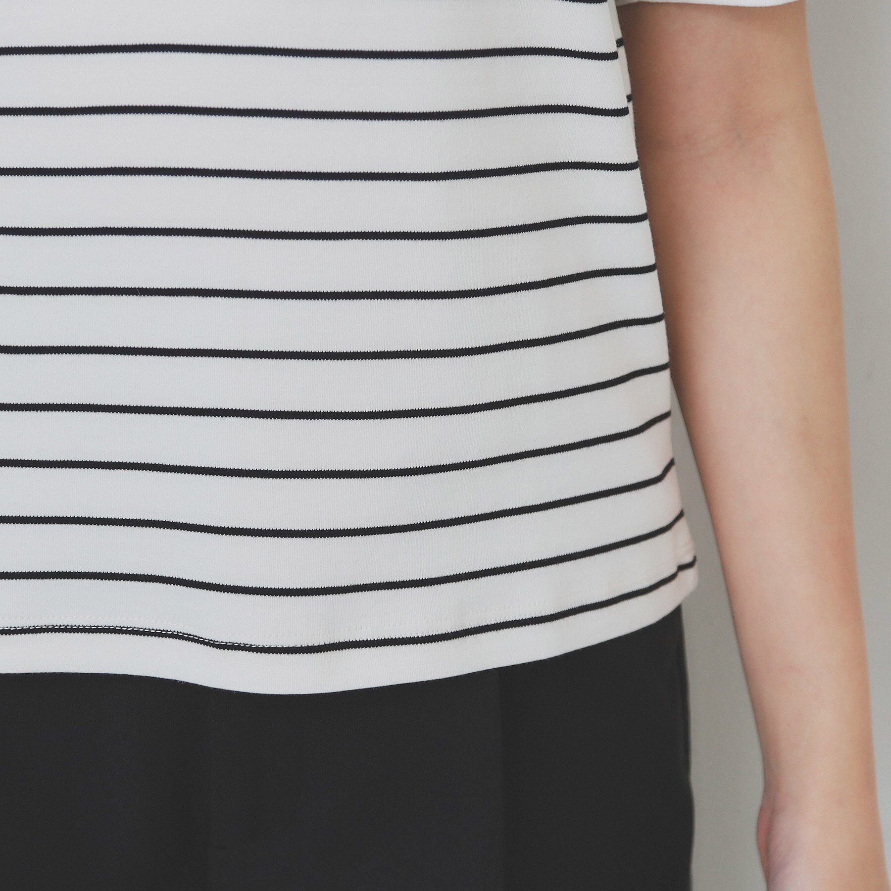 index「《10色展開/XS-LLサイズ》コットンスムースタックスリーブトップス【UV/接触冷感/洗濯機洗い可」|Tシャツ・カットソー|