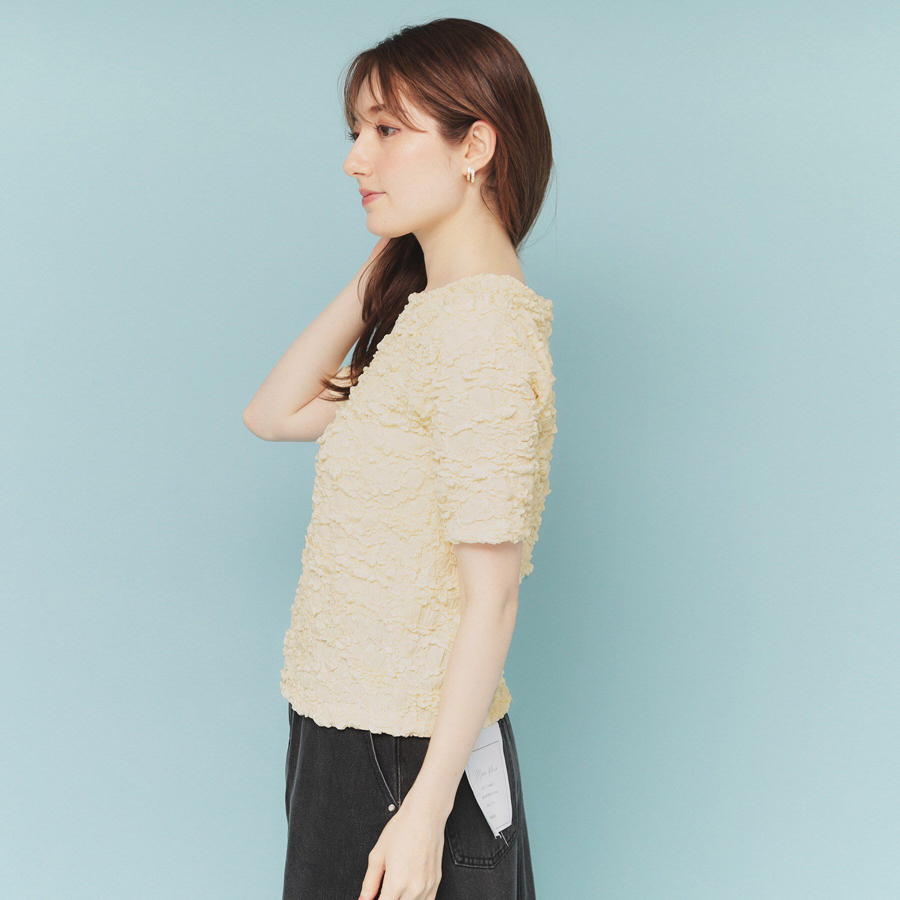 index「ジャカードコンパクトトップス【洗濯機洗い可】」|Tシャツ・カットソー|