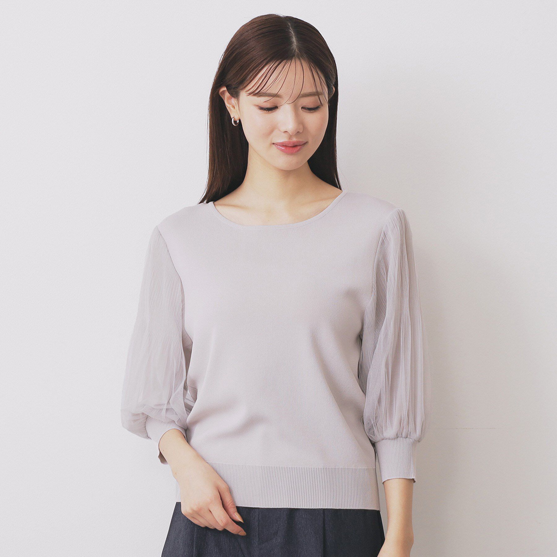 index「《5色展開》マジョリカプリーツスリーブニット【洗濯機洗い可】」|ニット・セーター|