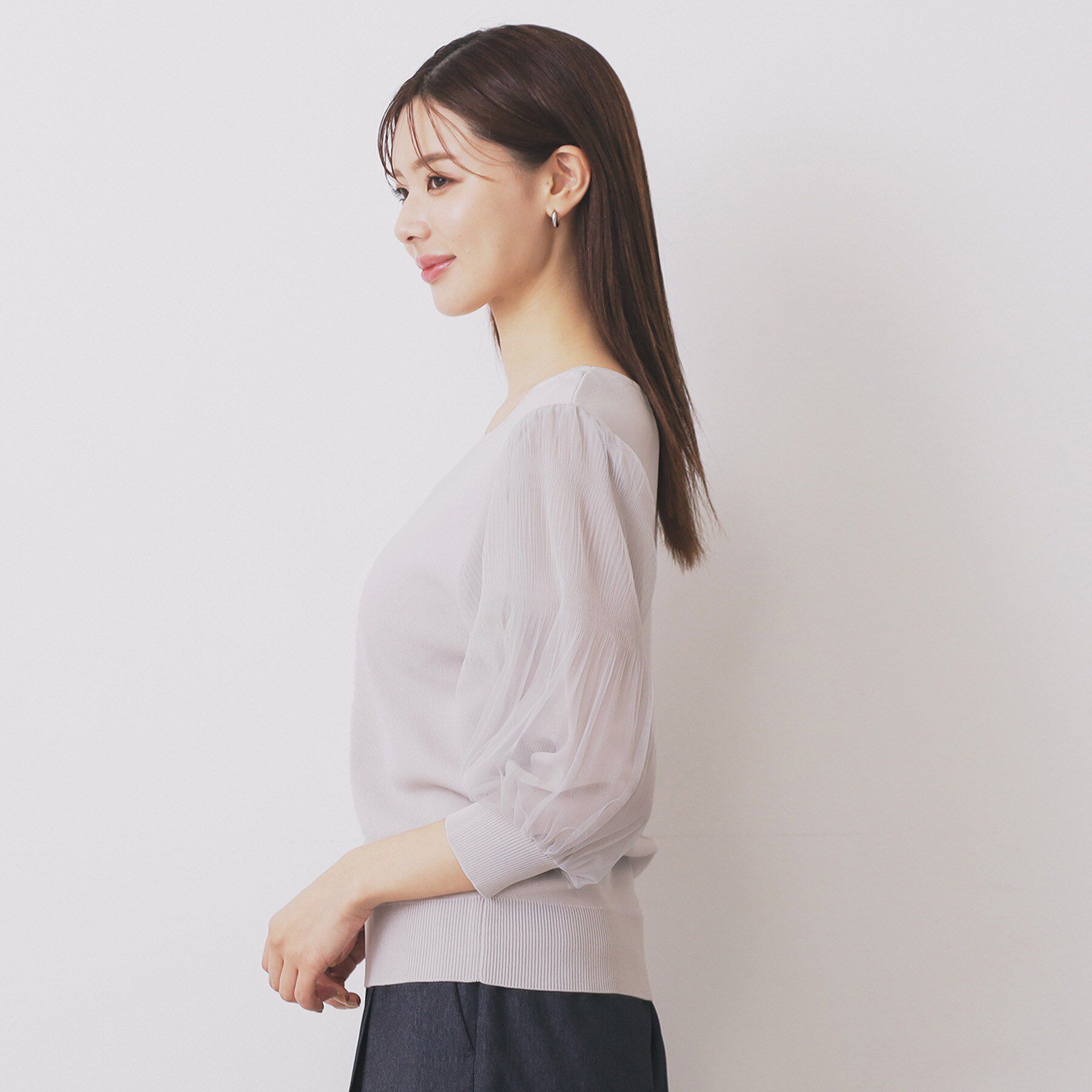 index「《5色展開》マジョリカプリーツスリーブニット【洗濯機洗い可】」|ニット・セーター|