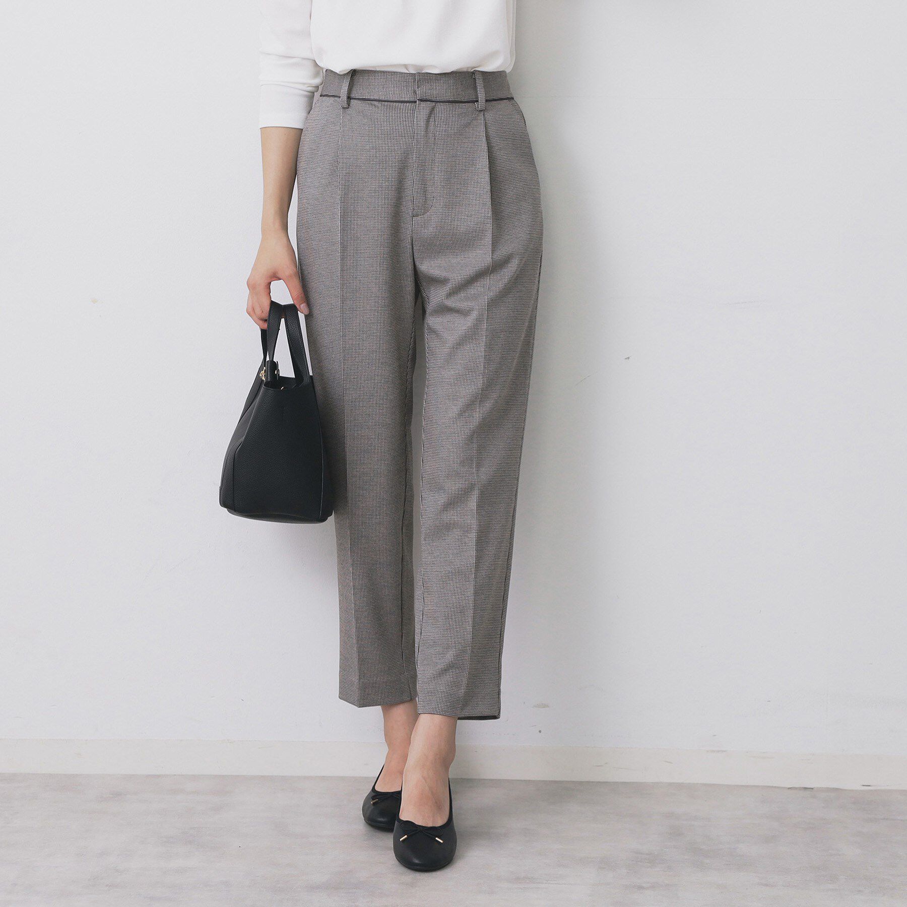 index「《丈が選べる》ストレッチテーパードパンツ/セットアップ対応【洗濯機OK/イージーアイロン】」|その他|ブラック(219)