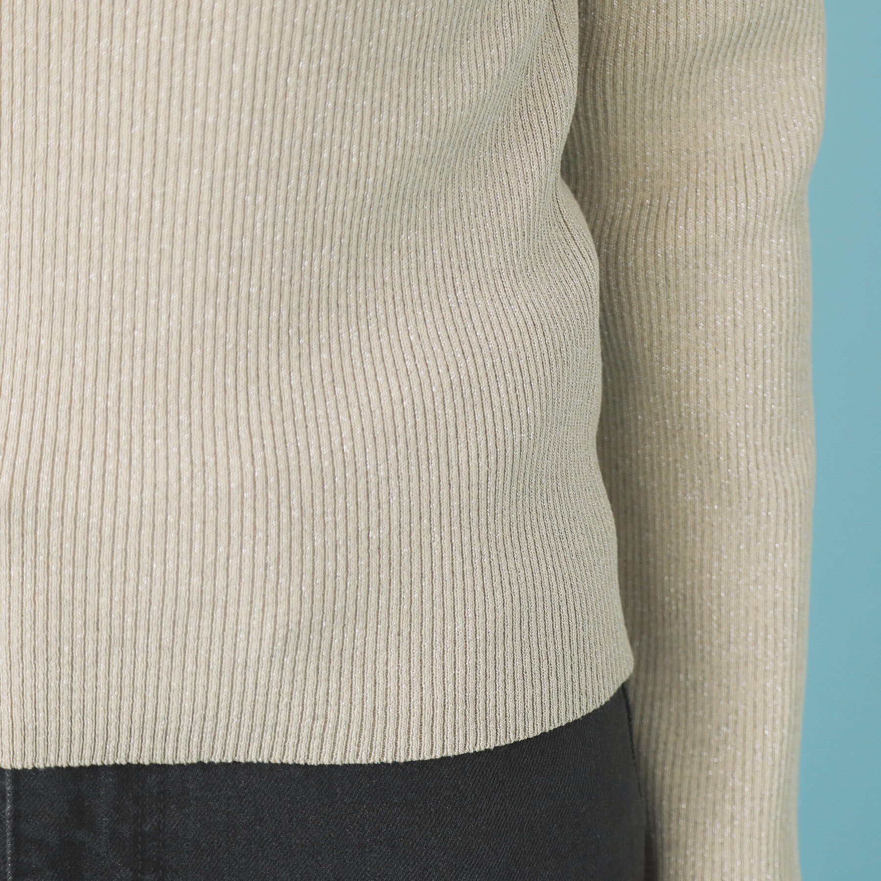 index「《ツインセット》チュールキャミ&times;ラメリブニット【洗濯機OK】」|ニット・セーター|